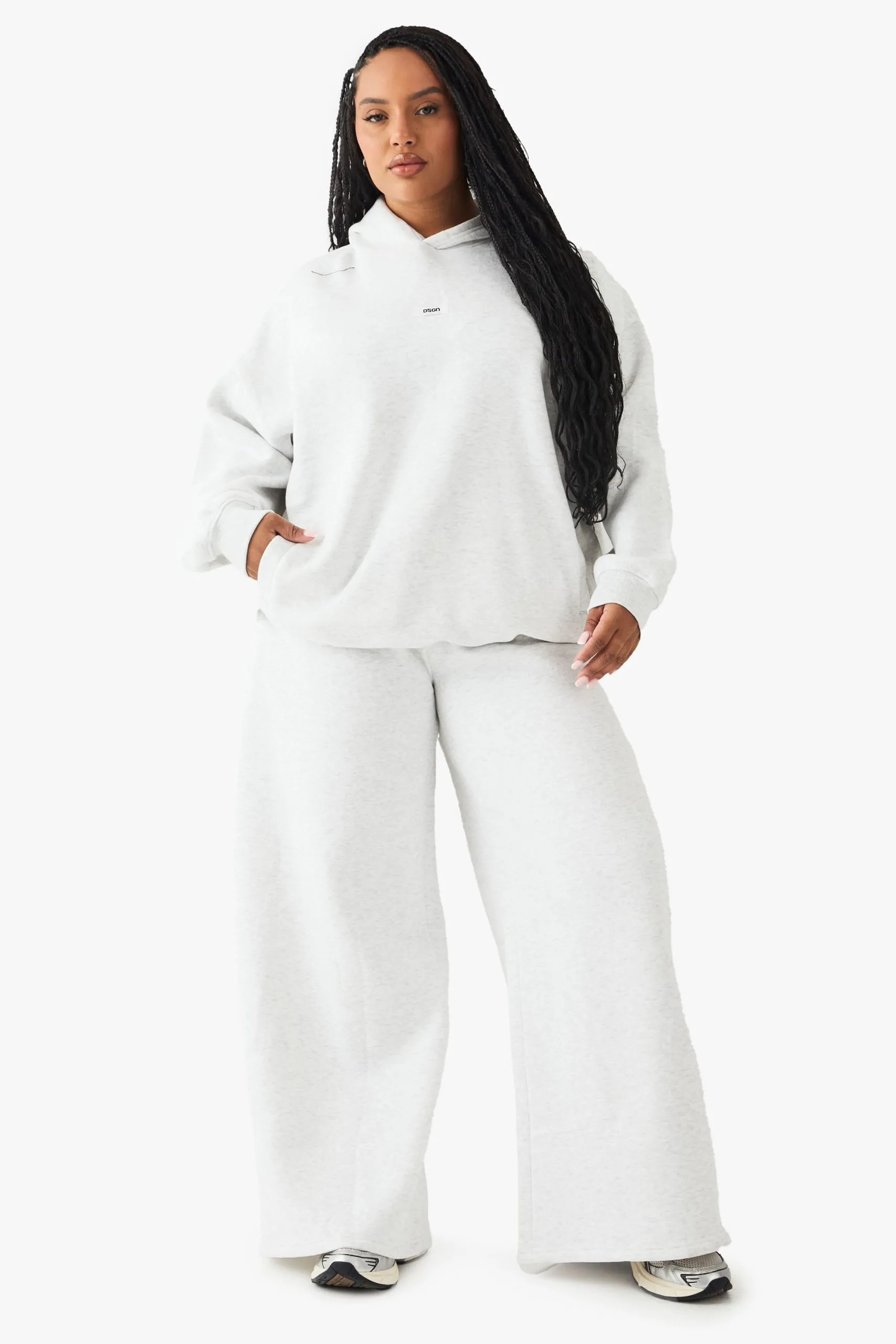 Plus DSGN Studio Tie Waist Wide Leg Jogger