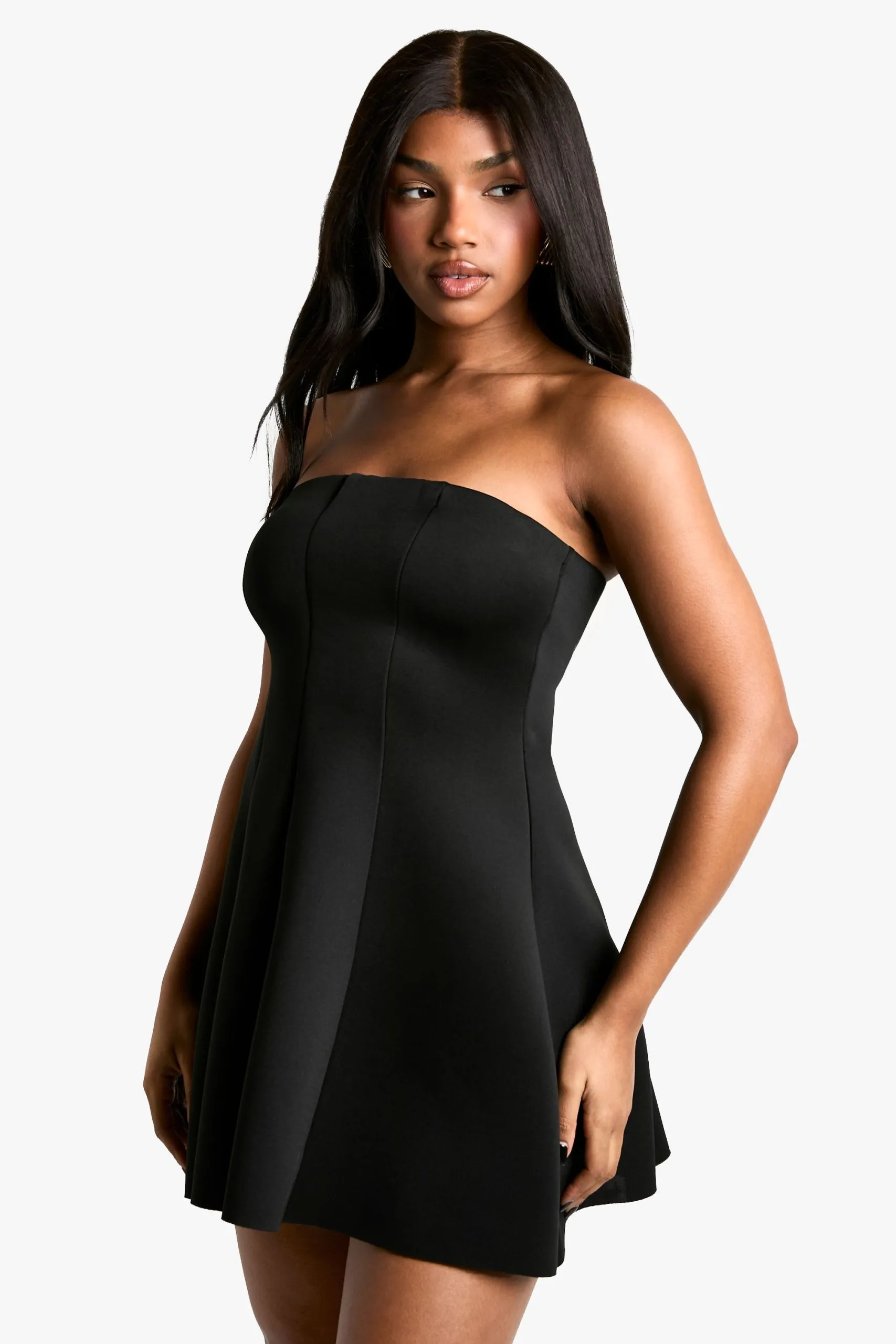 Scuba Structured Bandeau Mini Dress