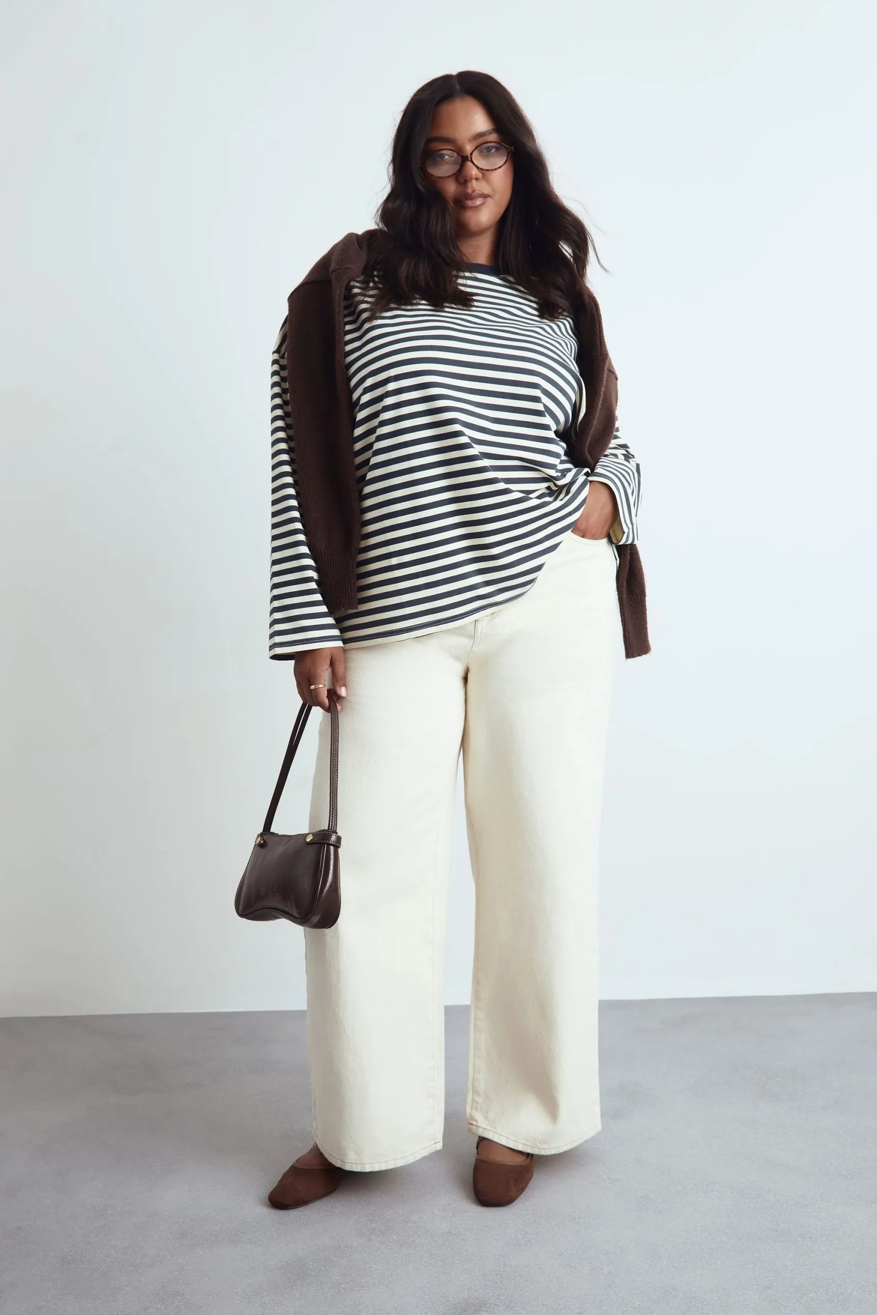 Plus Ecru Straight Leg Jean