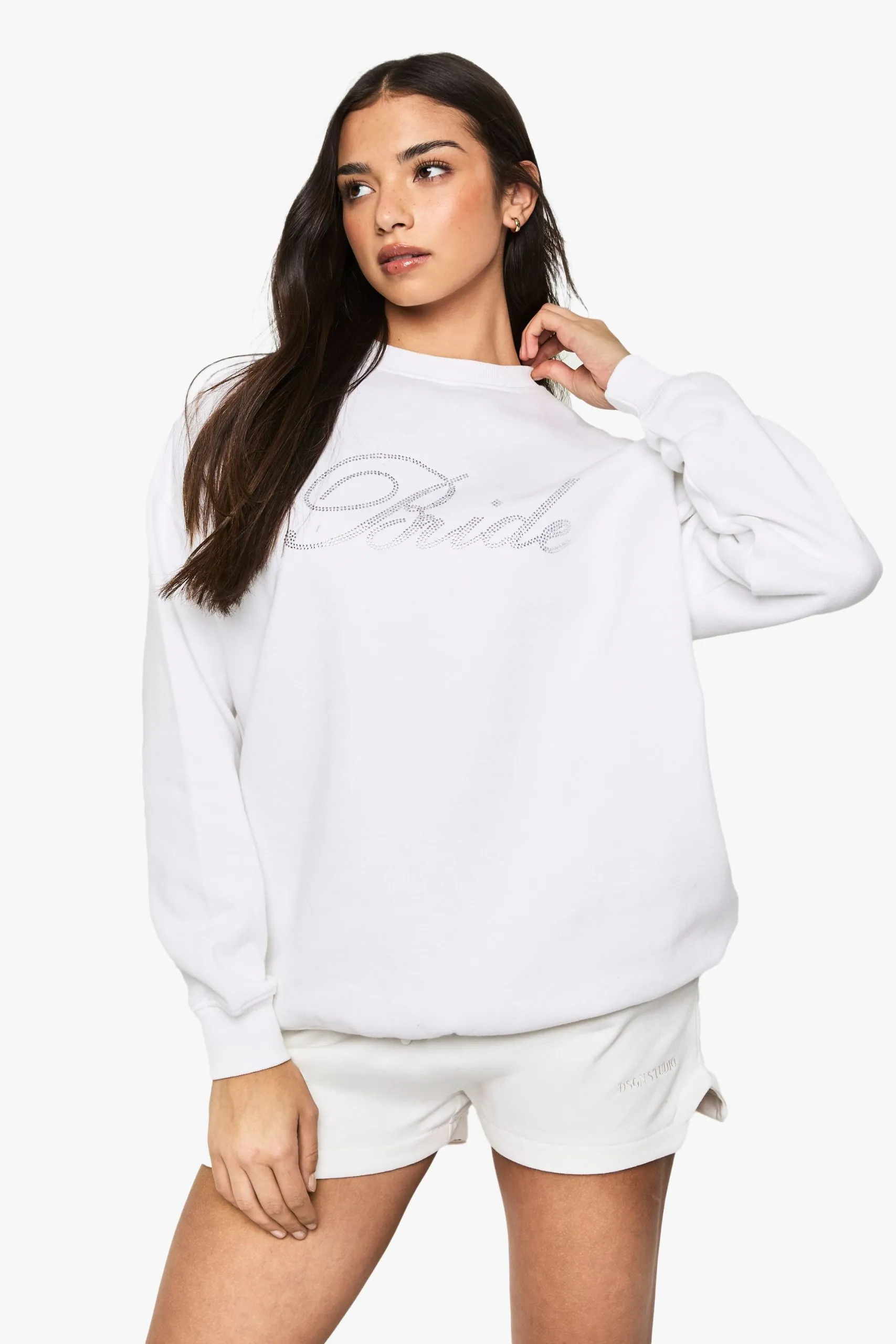 Bridal 'Bride' Diamante Slogan Sweatshirt