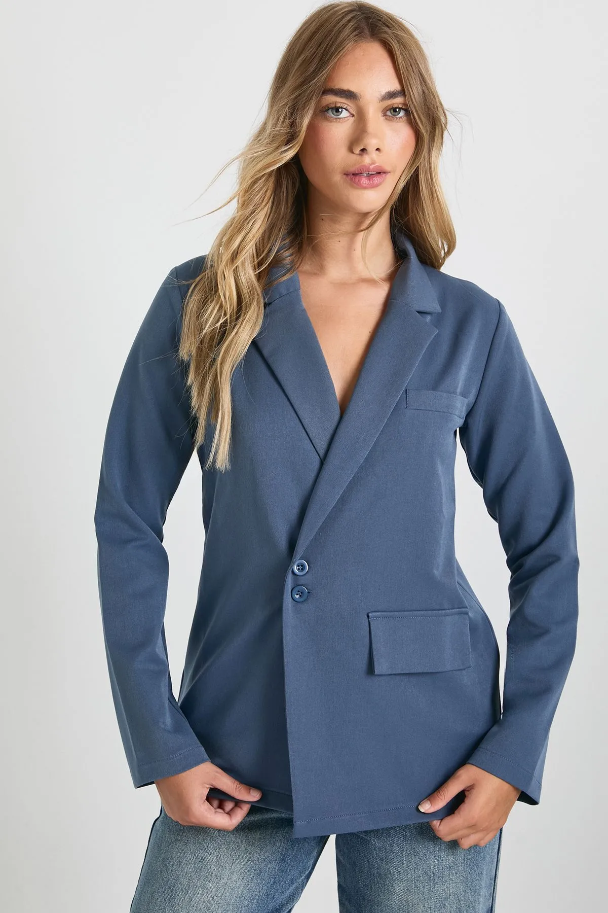 Tailored Wrap Over Blazer