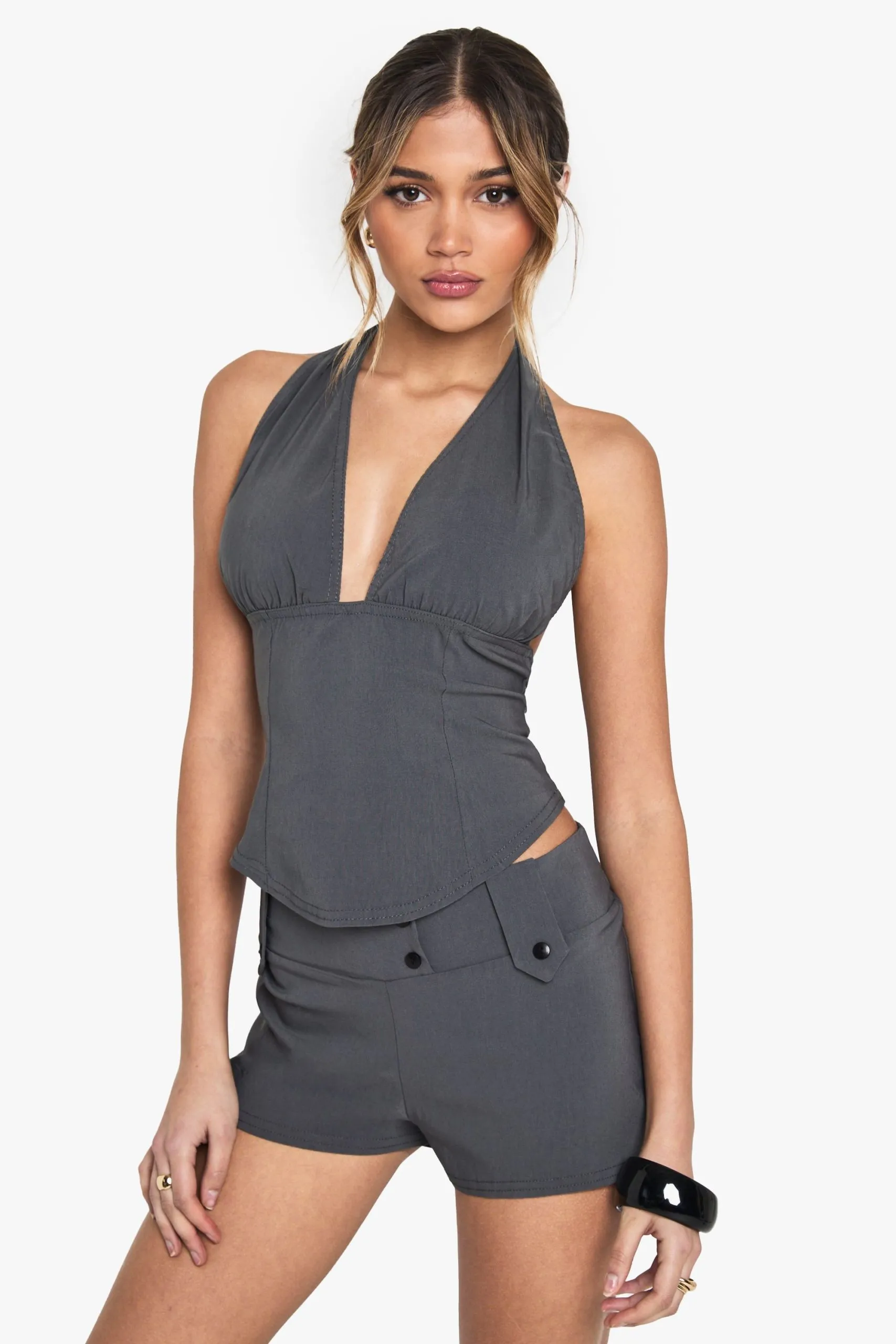 Bengaline Halterneck Corset  Top