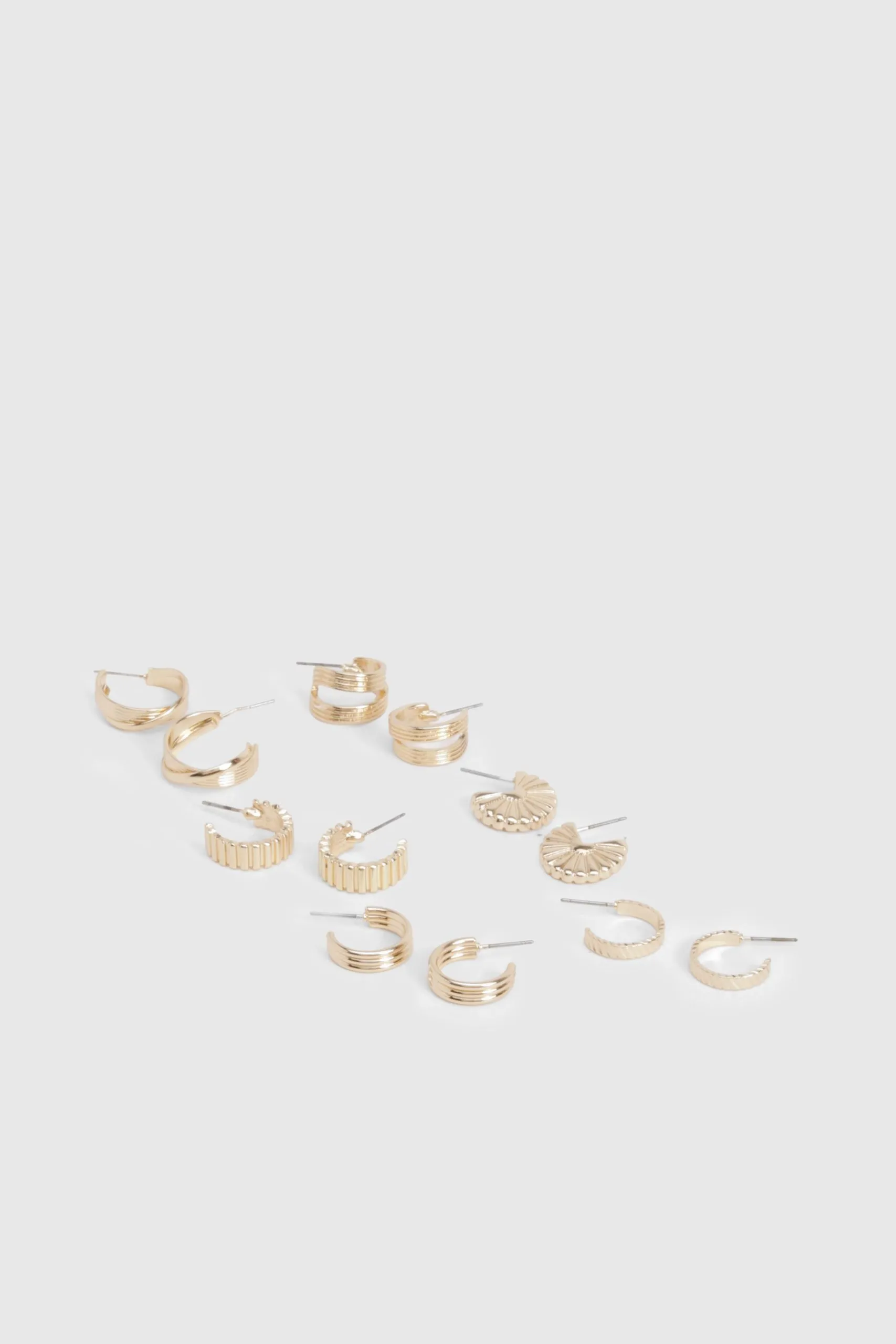 Ribbed Hoop Earring 6 Pack