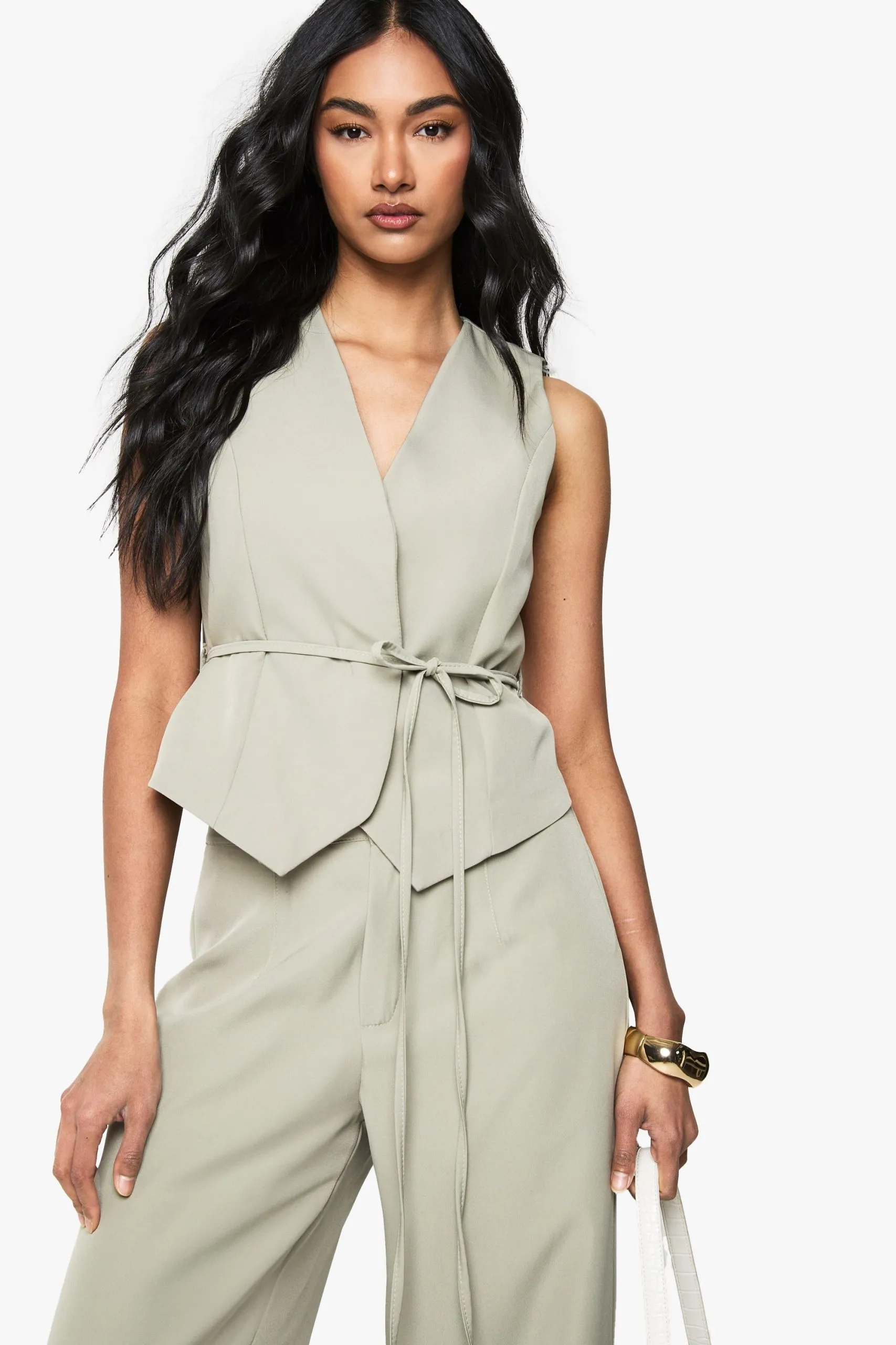 Belted Fitted Waistcoat