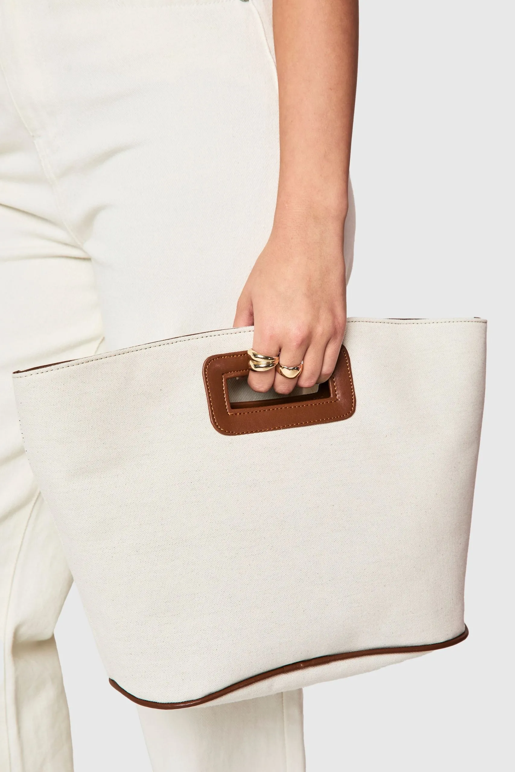 Linen Structured Clutch Bag