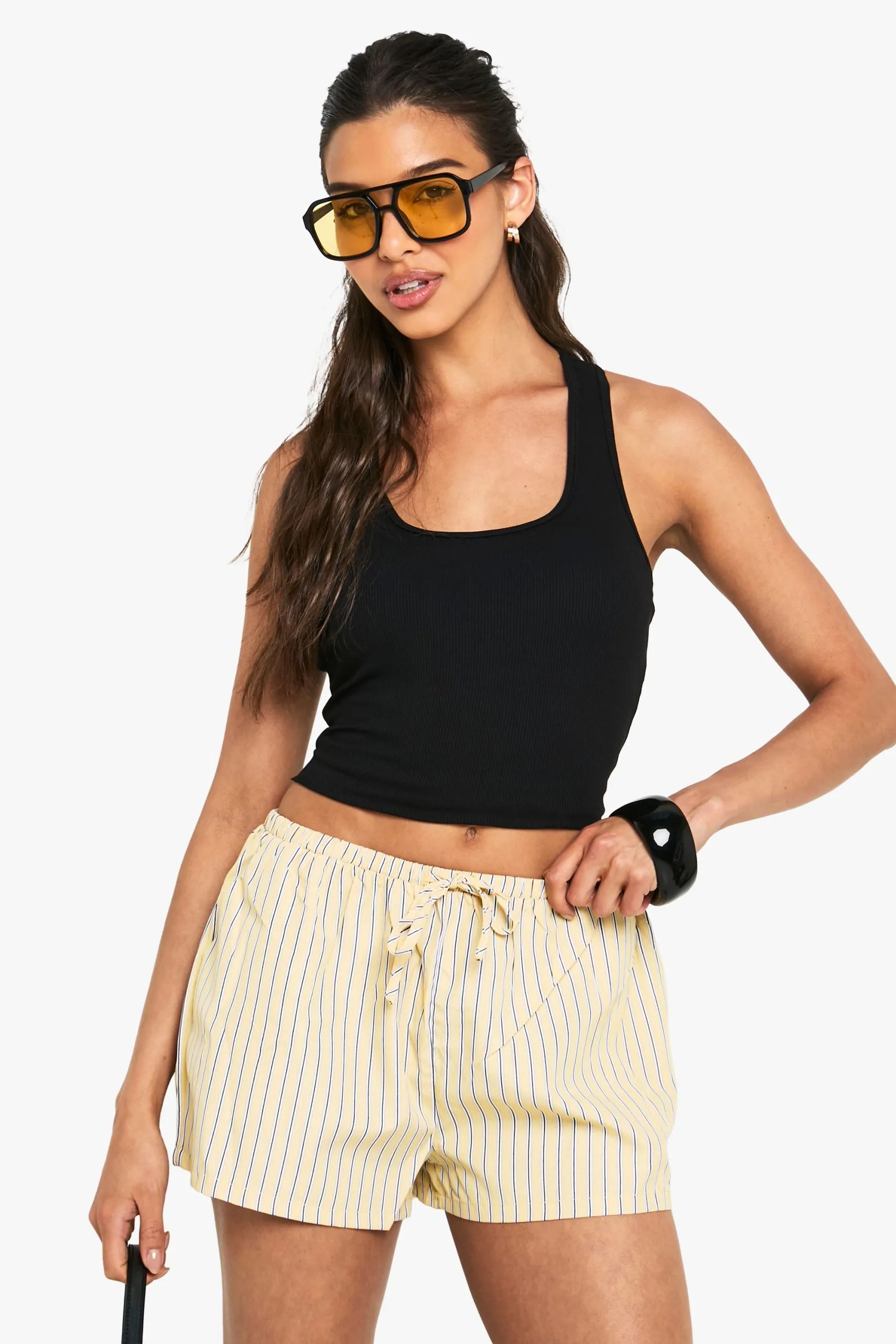 Built In Padded Soft Ribbed Tank Top With Racer Back