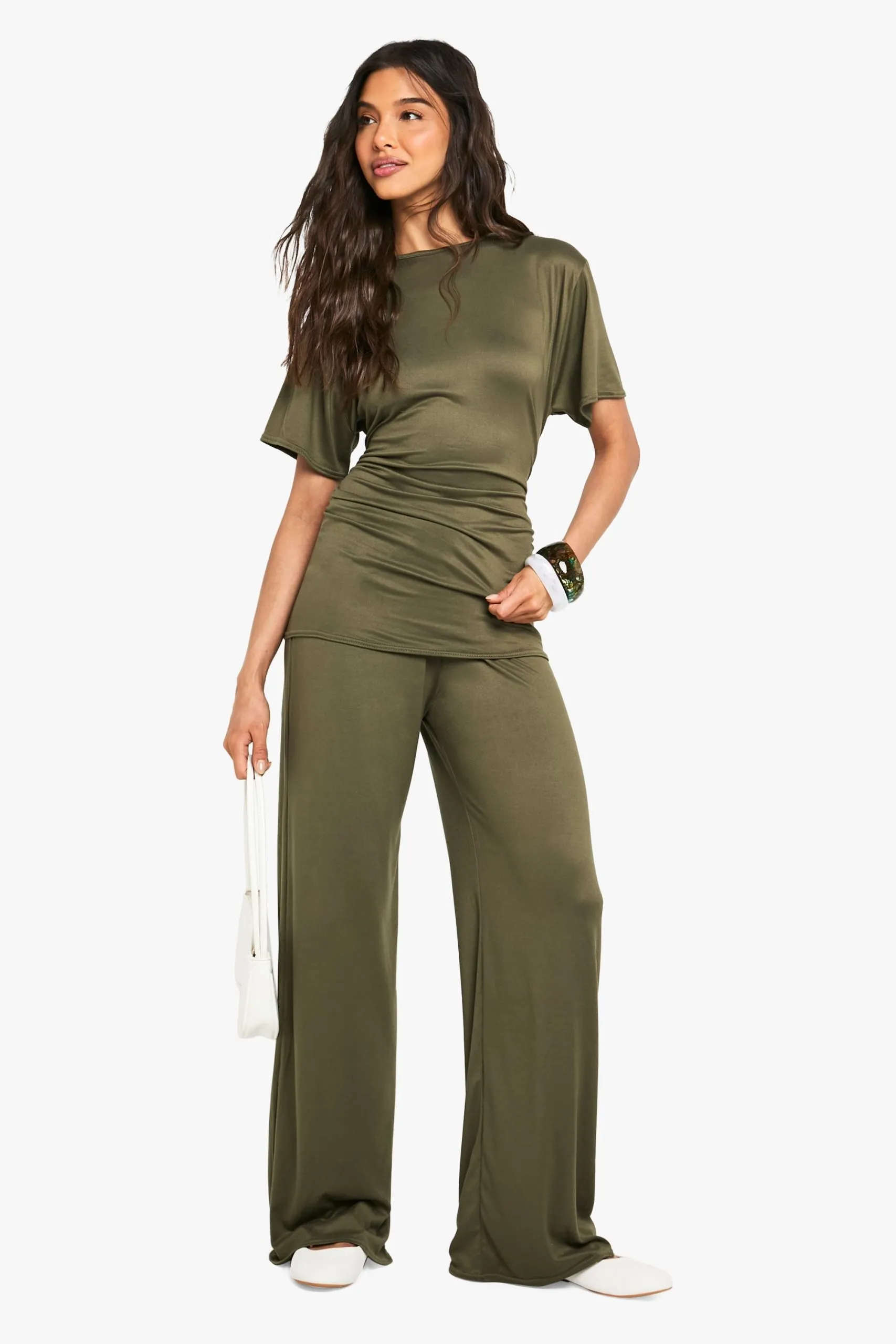 Supersoft Fitted Waist T-Shirt and Straight Leg Trouser Set