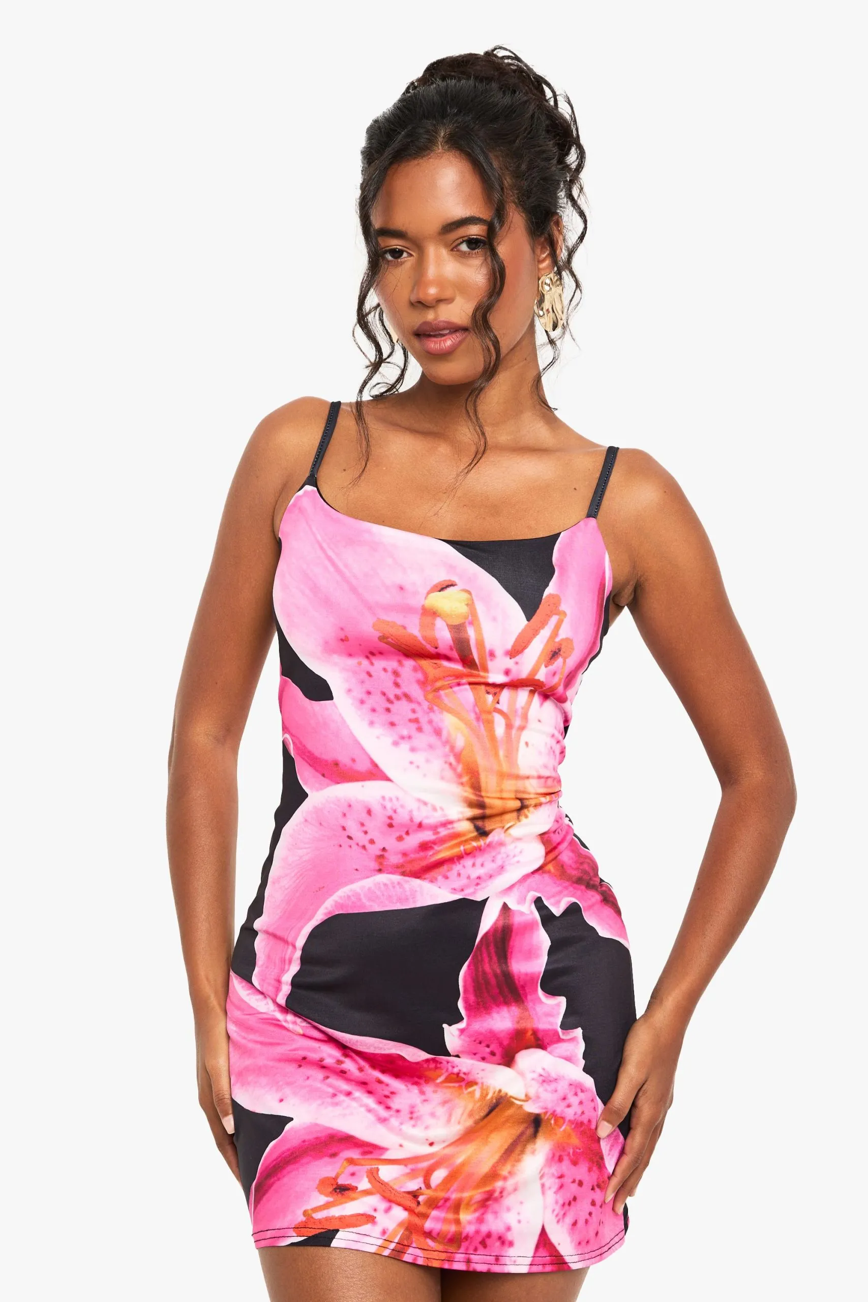 Floral Print Strappy Mini Dress