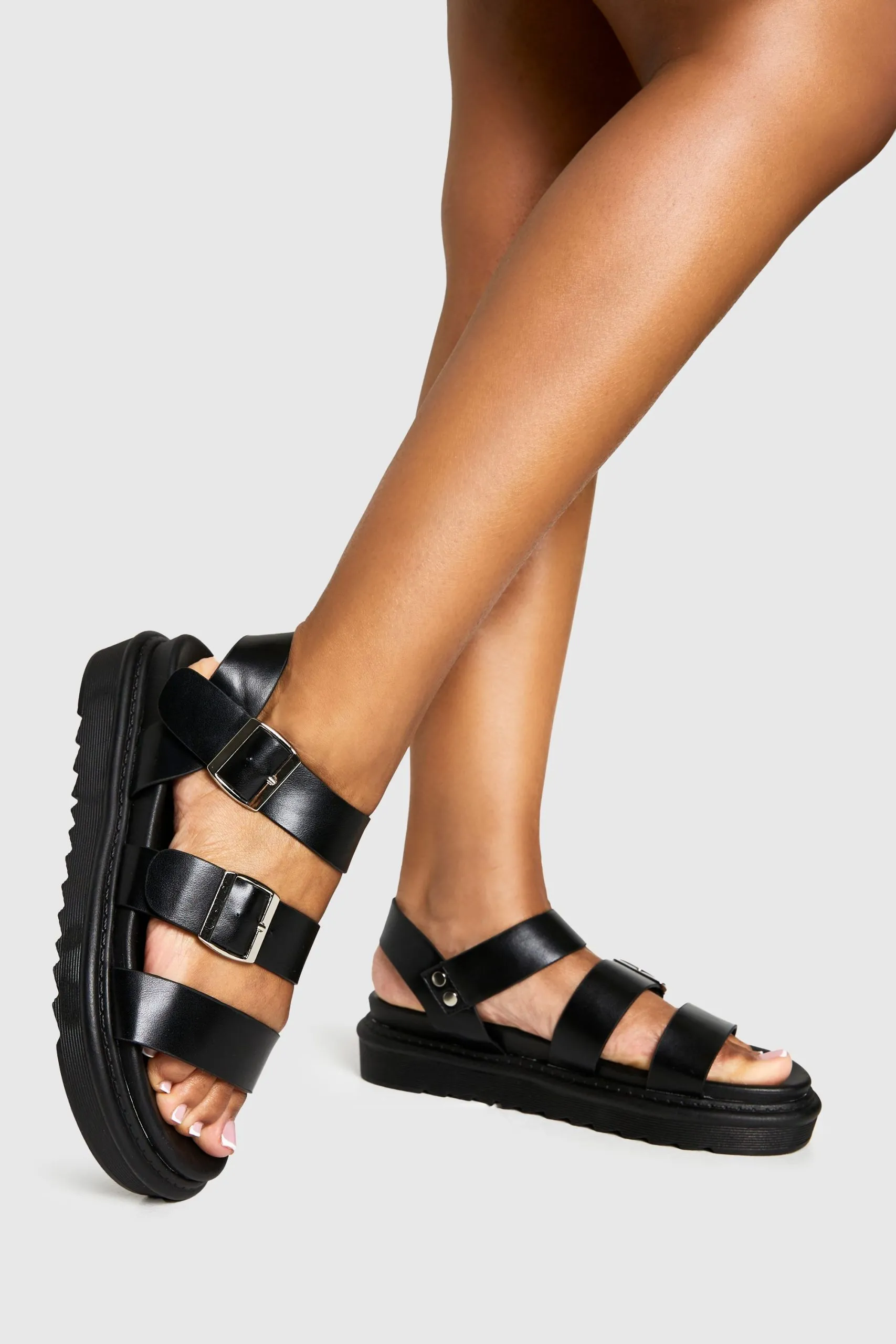Triple Strap Chunky Sandals