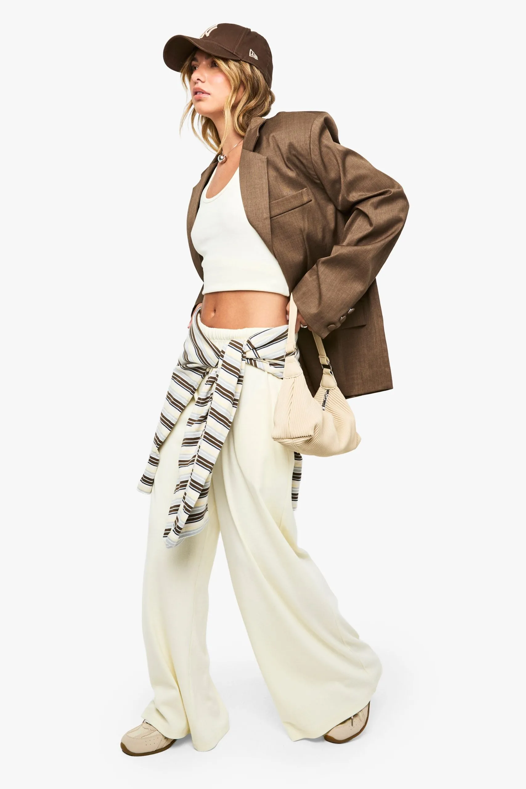 Boohoo Basics Rib Straight Leg Trouser