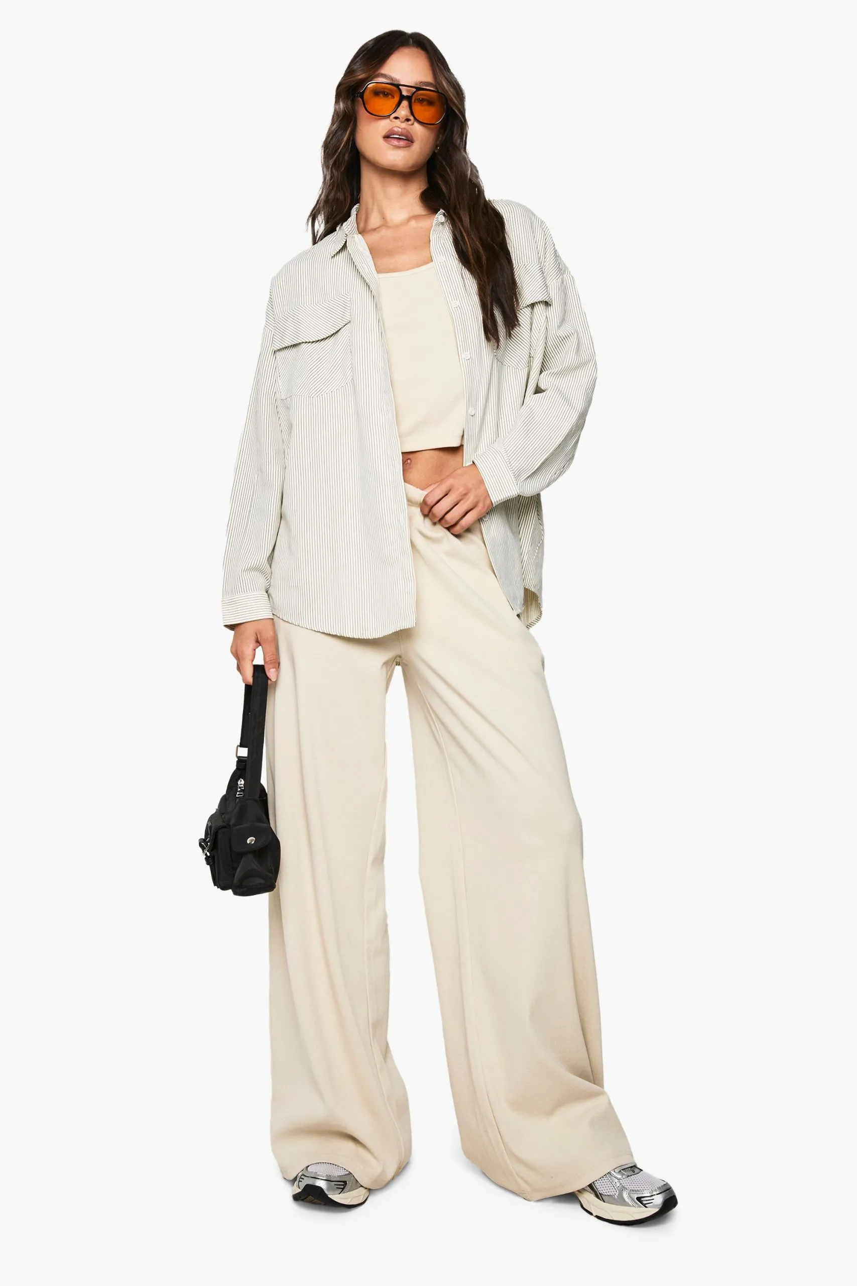Tall Boohoo Basics Rib Straight Leg Trouser