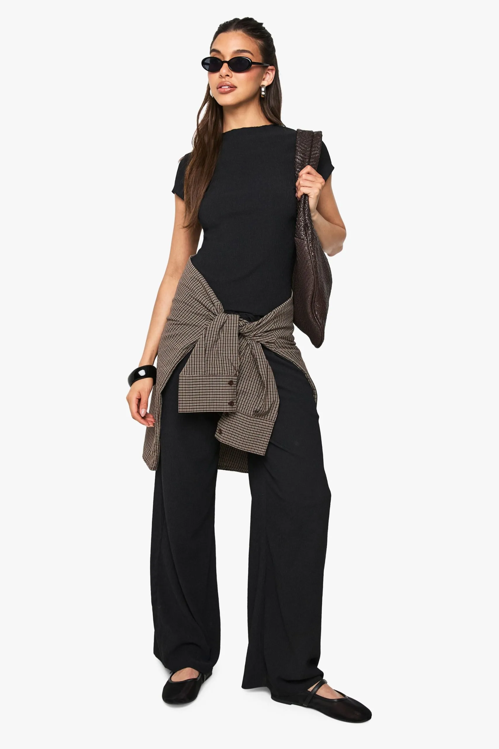 Textured Cap Sleeve Baby Tee and Trouser Co-ord