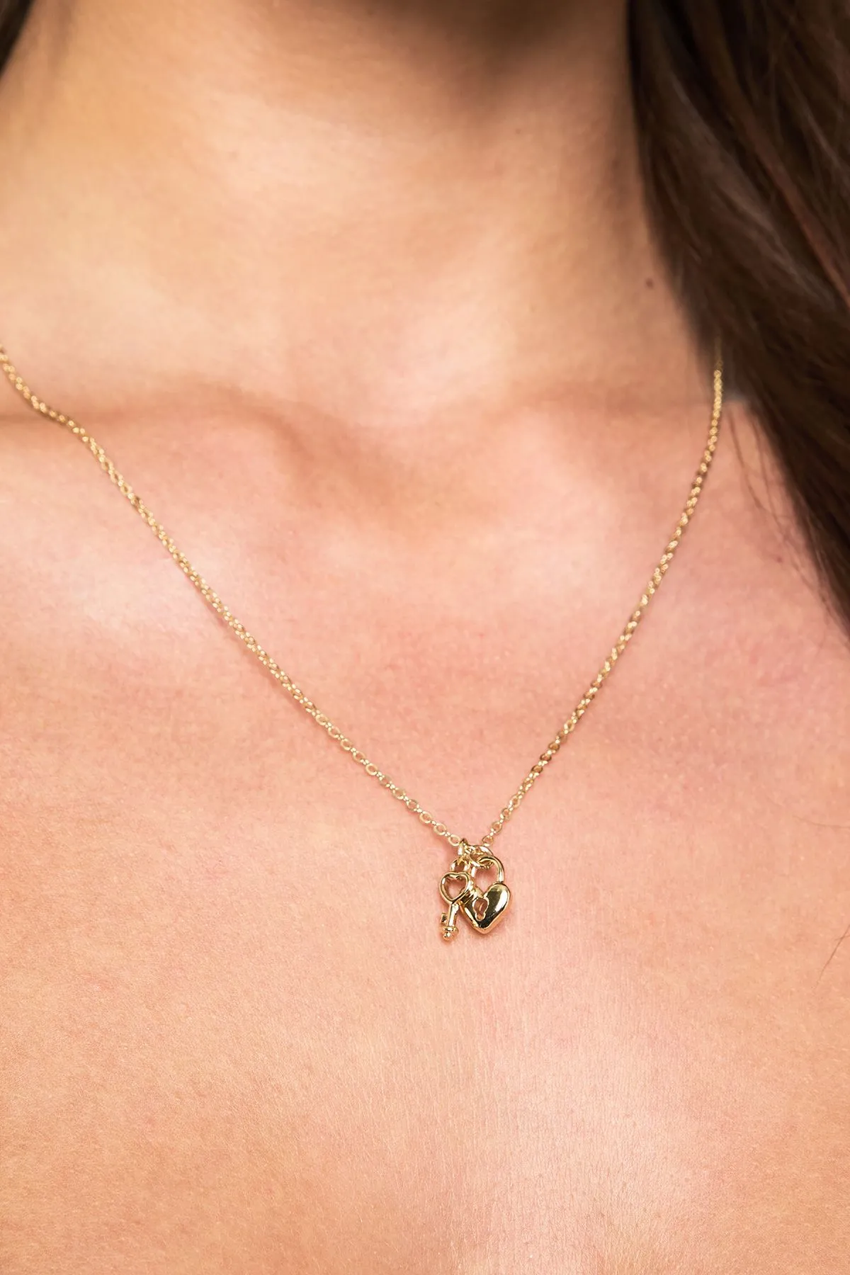 Gold Lock & Key Necklace