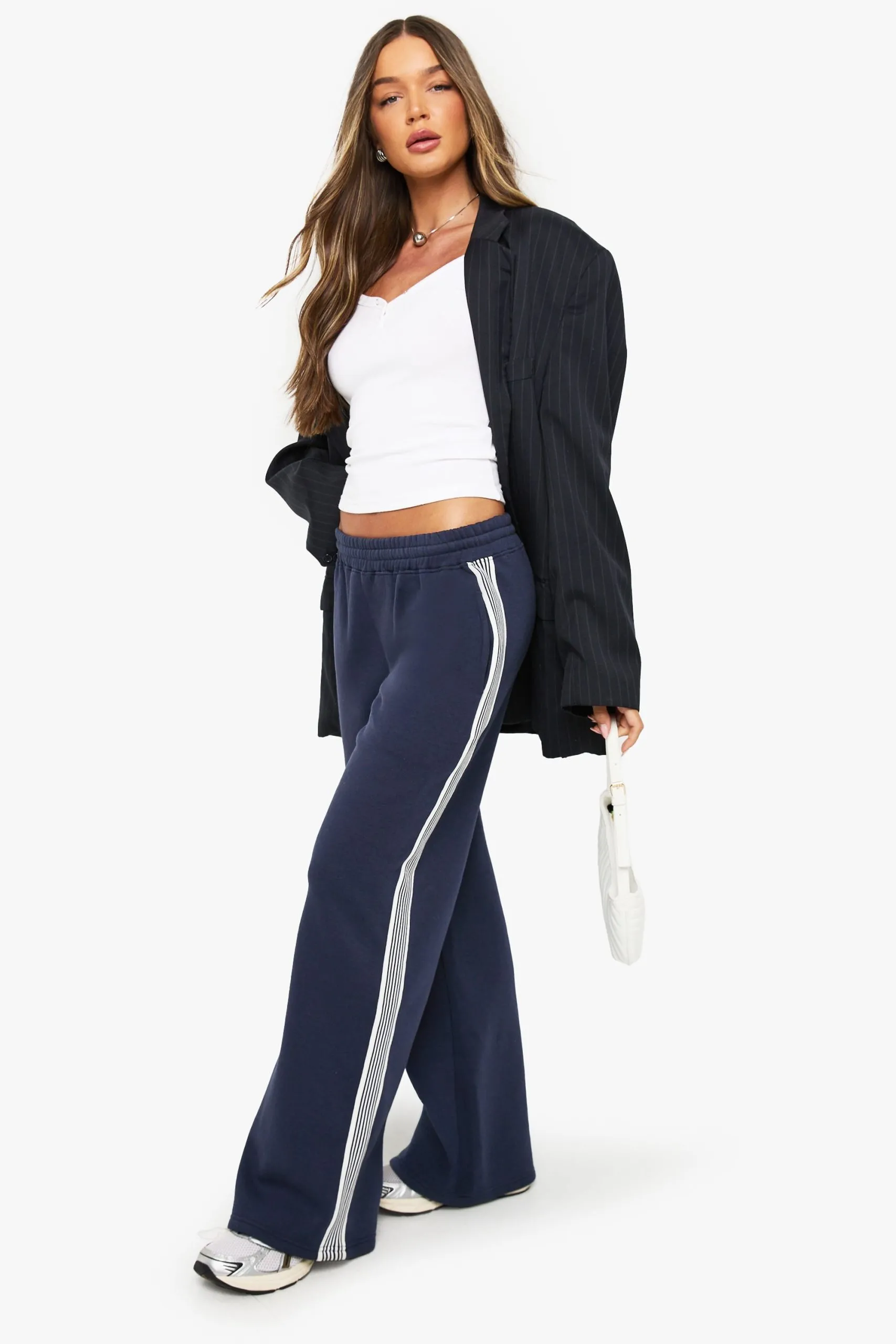Side Stripe Tape Wide Leg Jogger