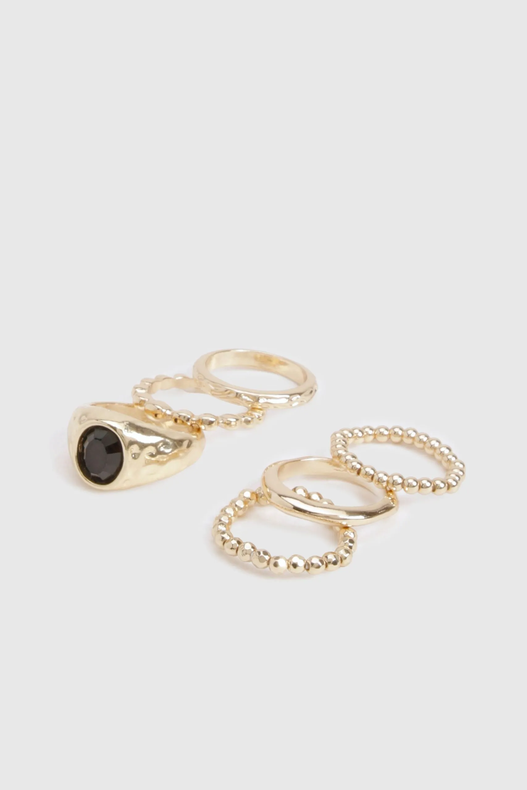 Statement Stone Detail Rings 6 Pack