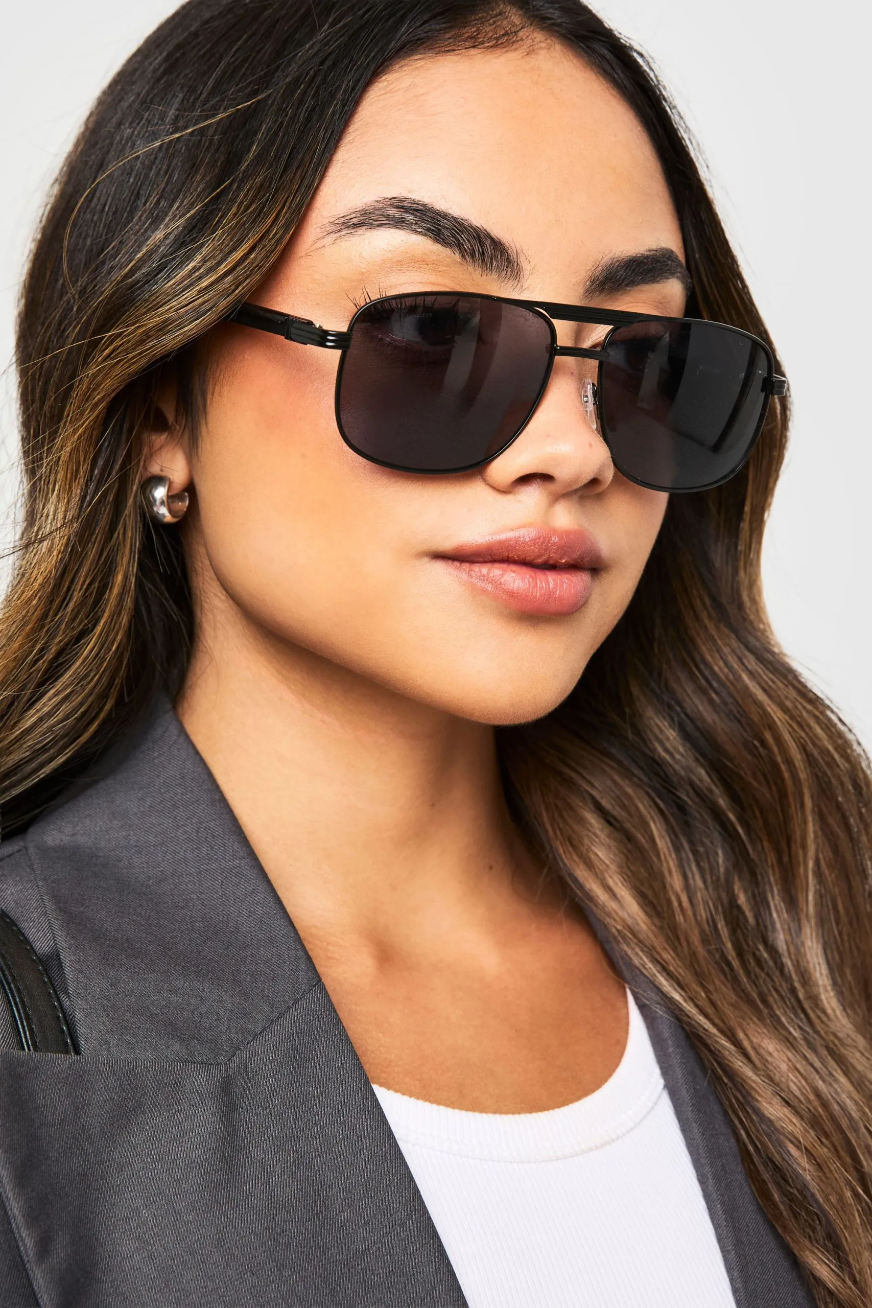 Black Lense Aviator Sunglasses