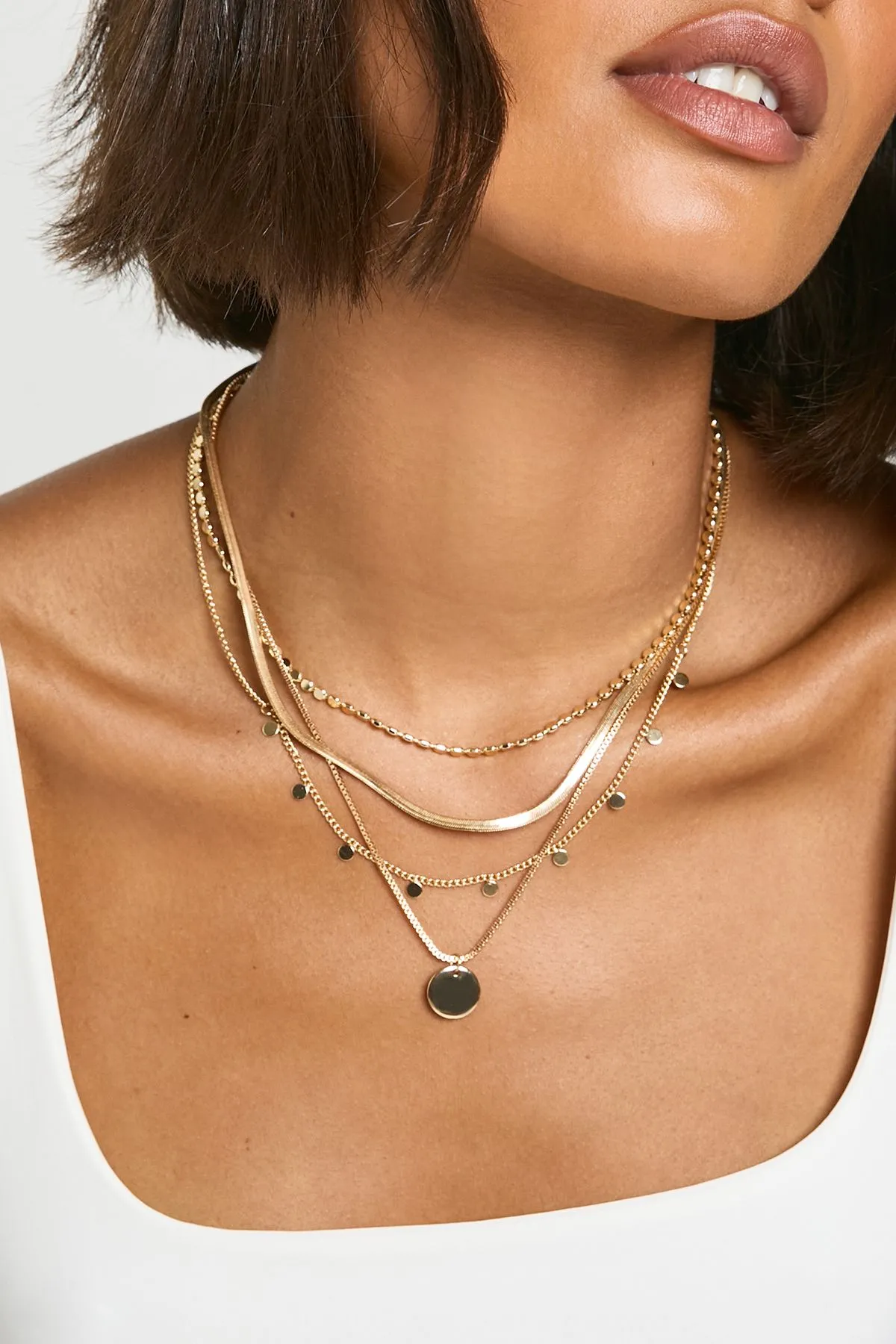 Pendant Detail 4 Layered Necklace