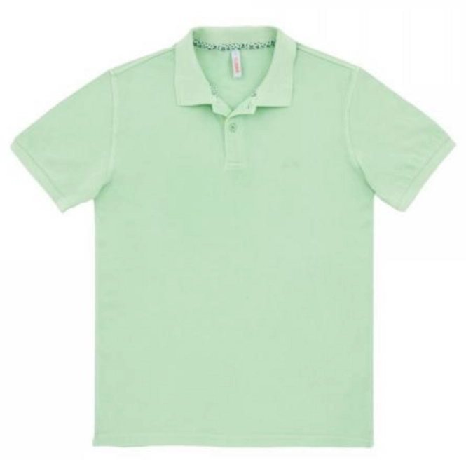 Polo Shirt Sun68 Men Cold Dye Lime