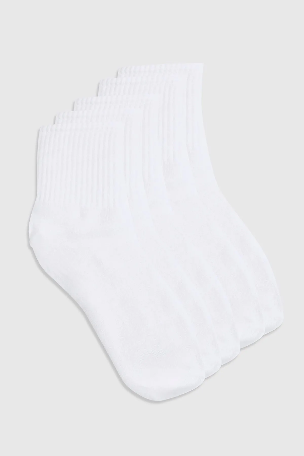 White Crew Sports Socks 5 Pack