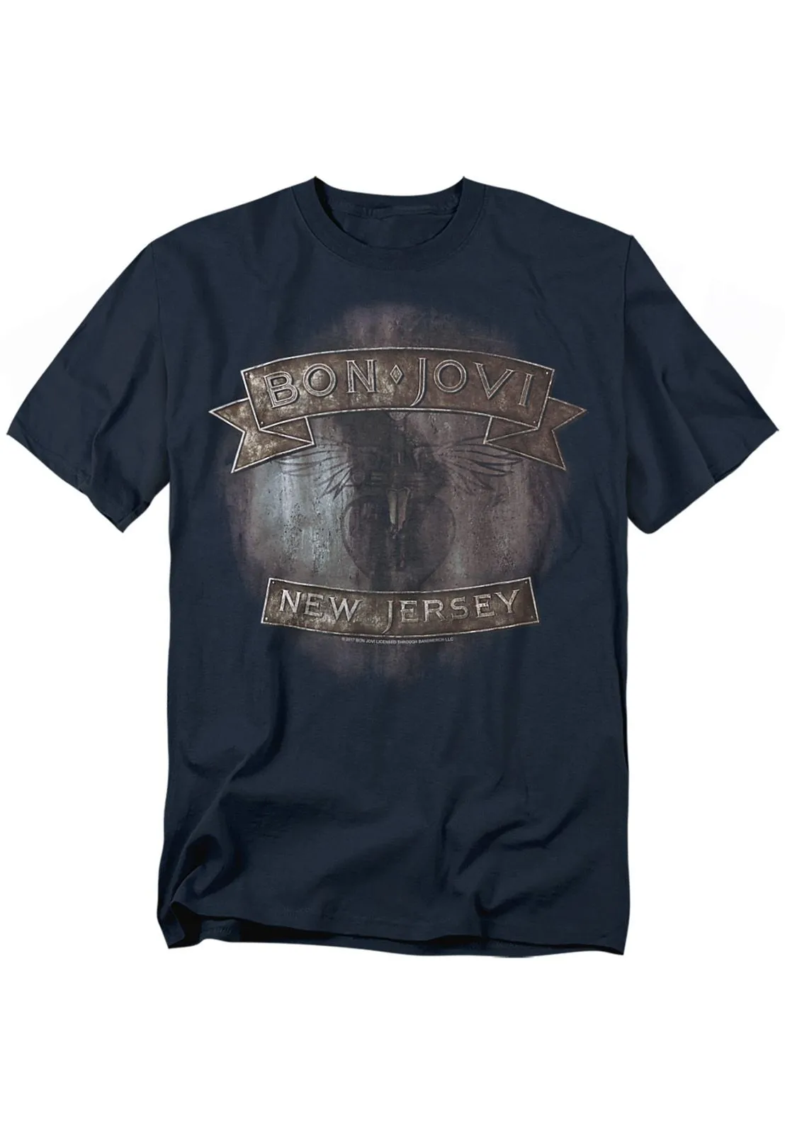 Bon Jovi New Jersey T Shirt, Navy