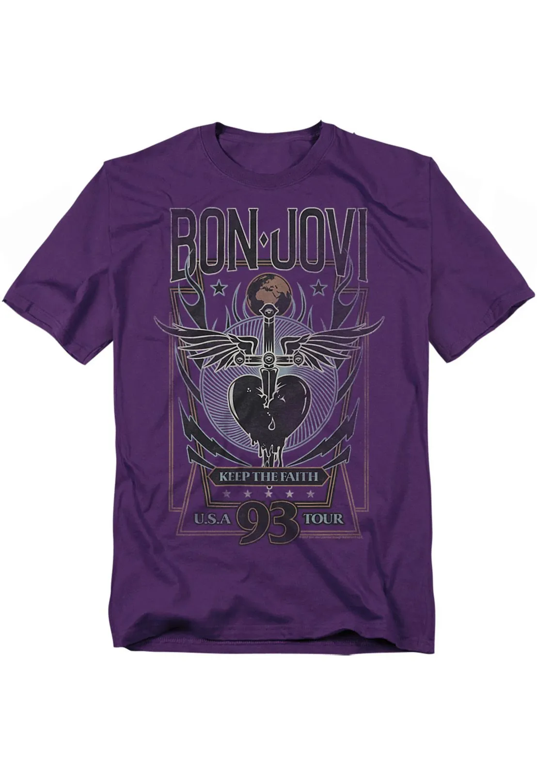 Bon Jovi Keep The Faith T Shirt, Purple