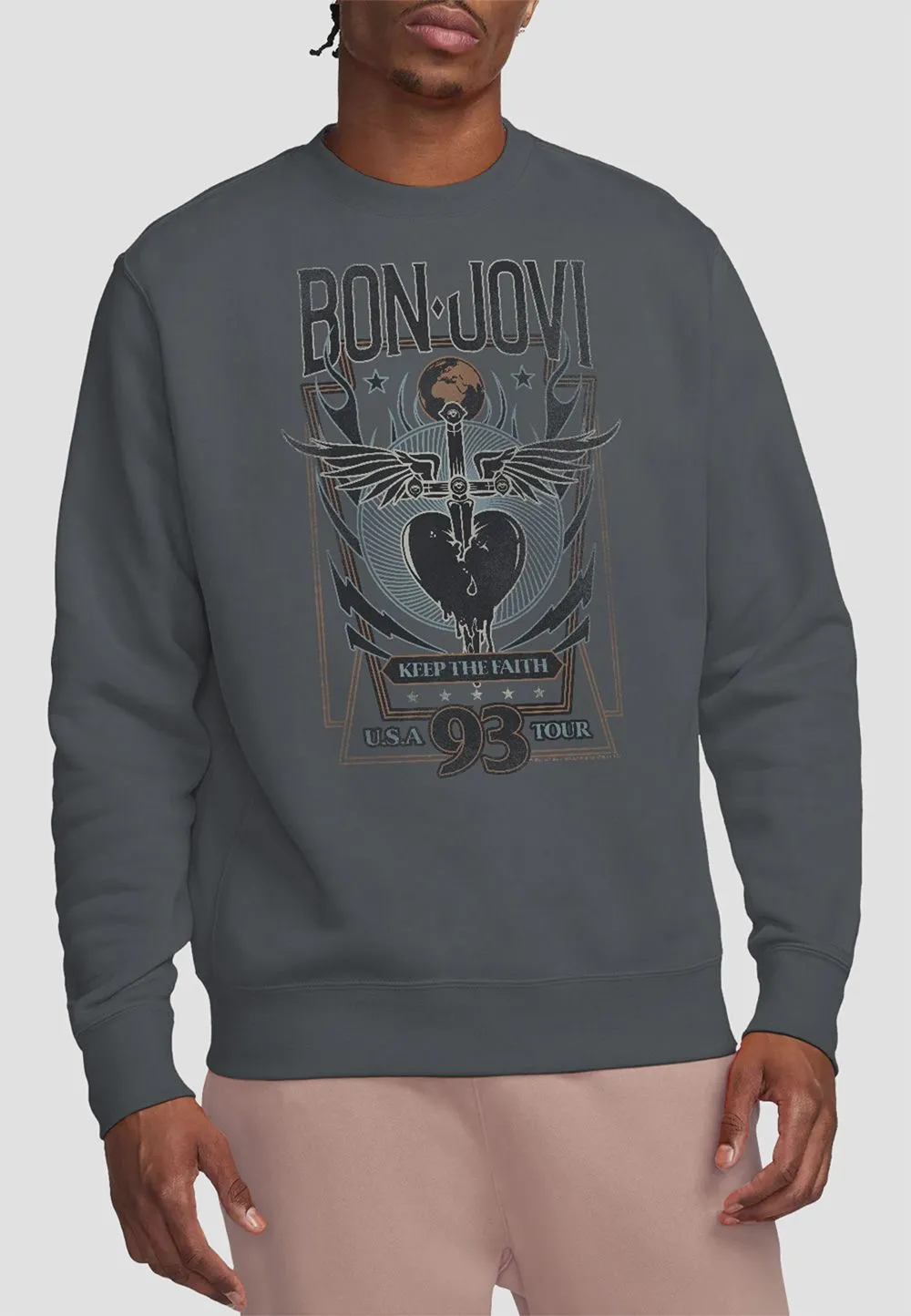 Bon Jovi Keep The Faith Sweatshirt, Charcoal