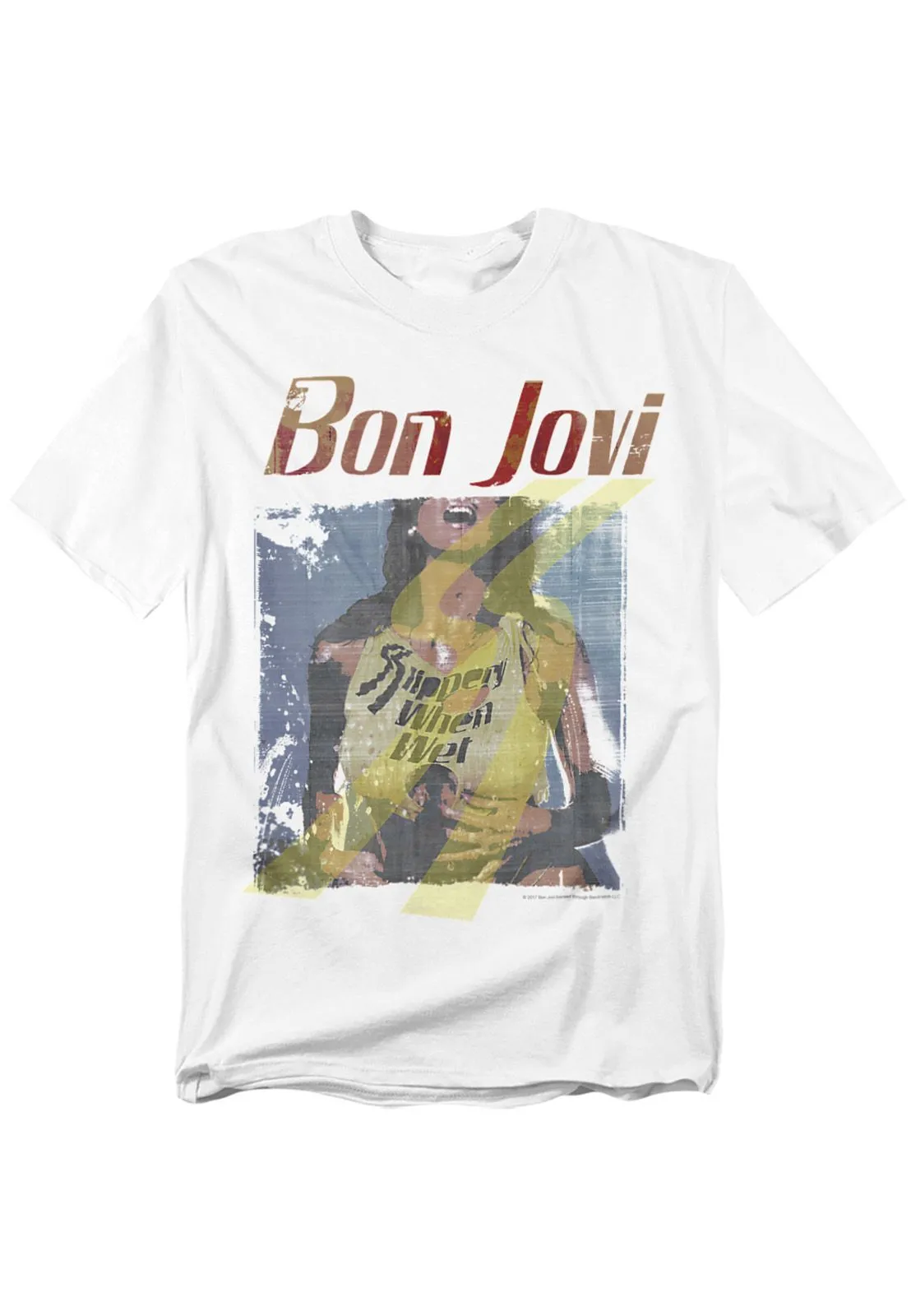Bon Jovi Slippery When Wet Girl T Shirt, White