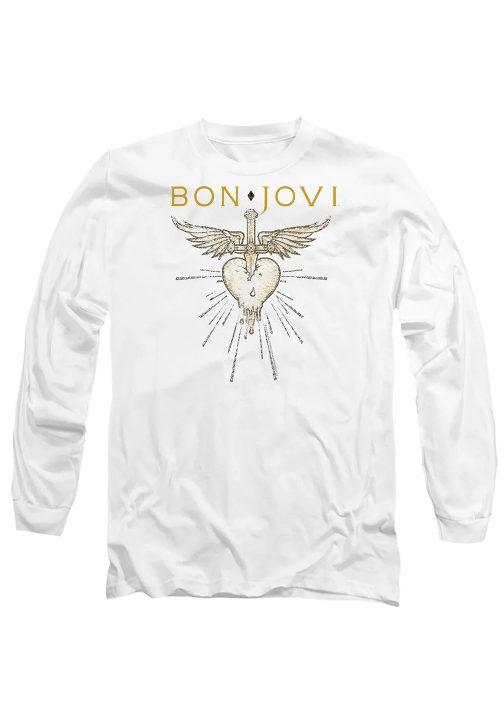 Bon Jovi Greatest Hits Long Sleeve T-Shirt, White