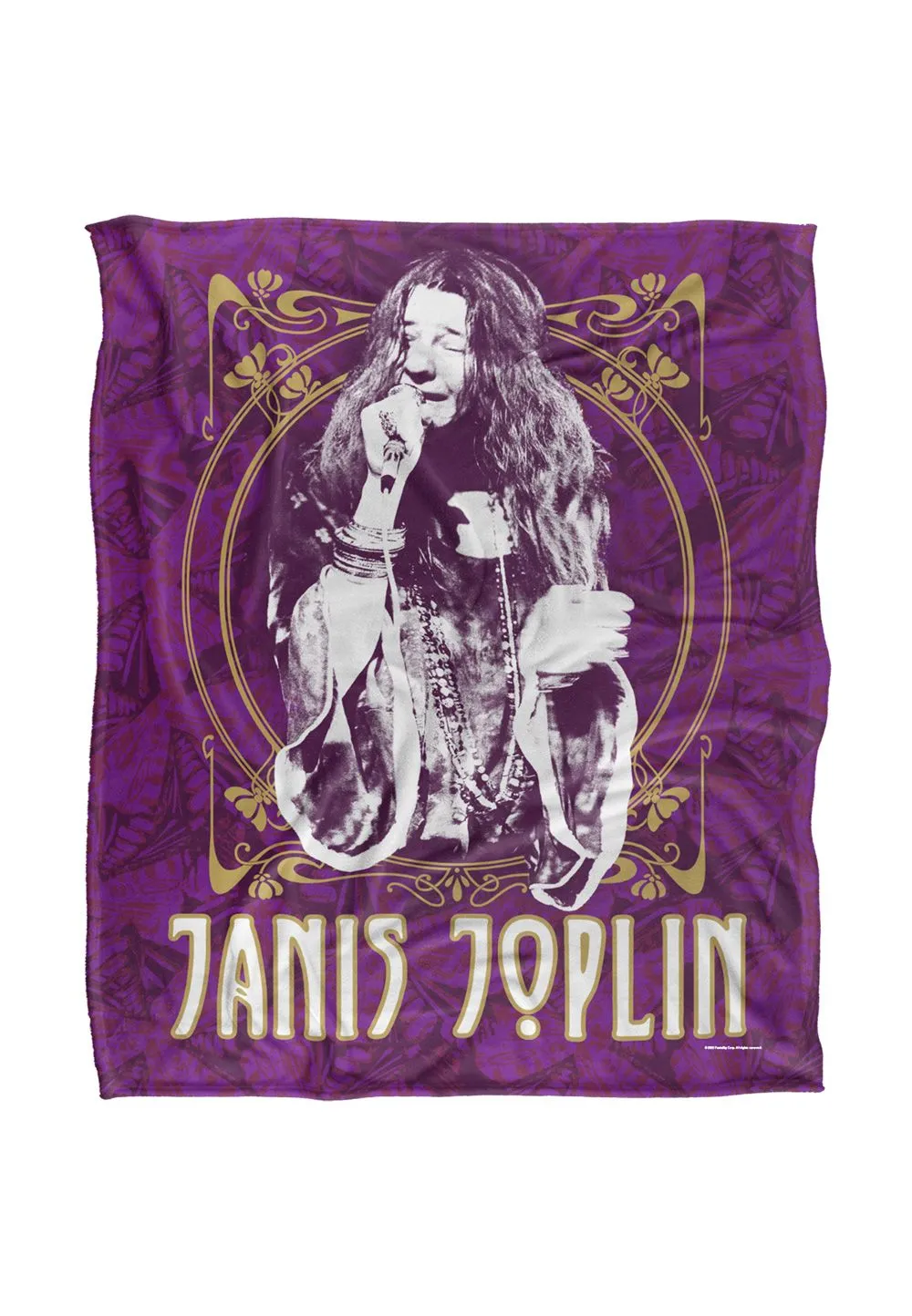 Janis Joplin Janis Gold Framed Silky Touch Super Soft Throw Blanket 152 X 127 cm
