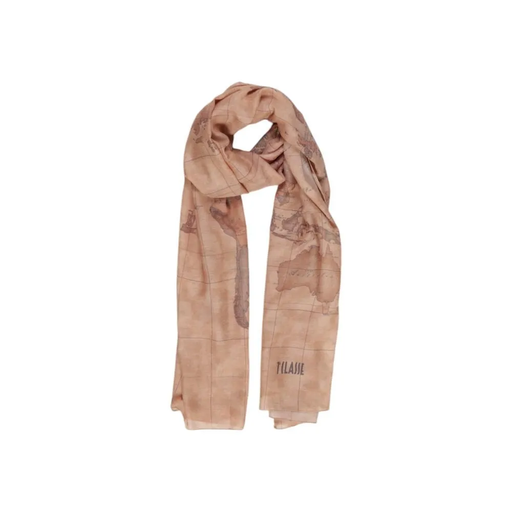 World Map Print Scarf- Beige Scarves