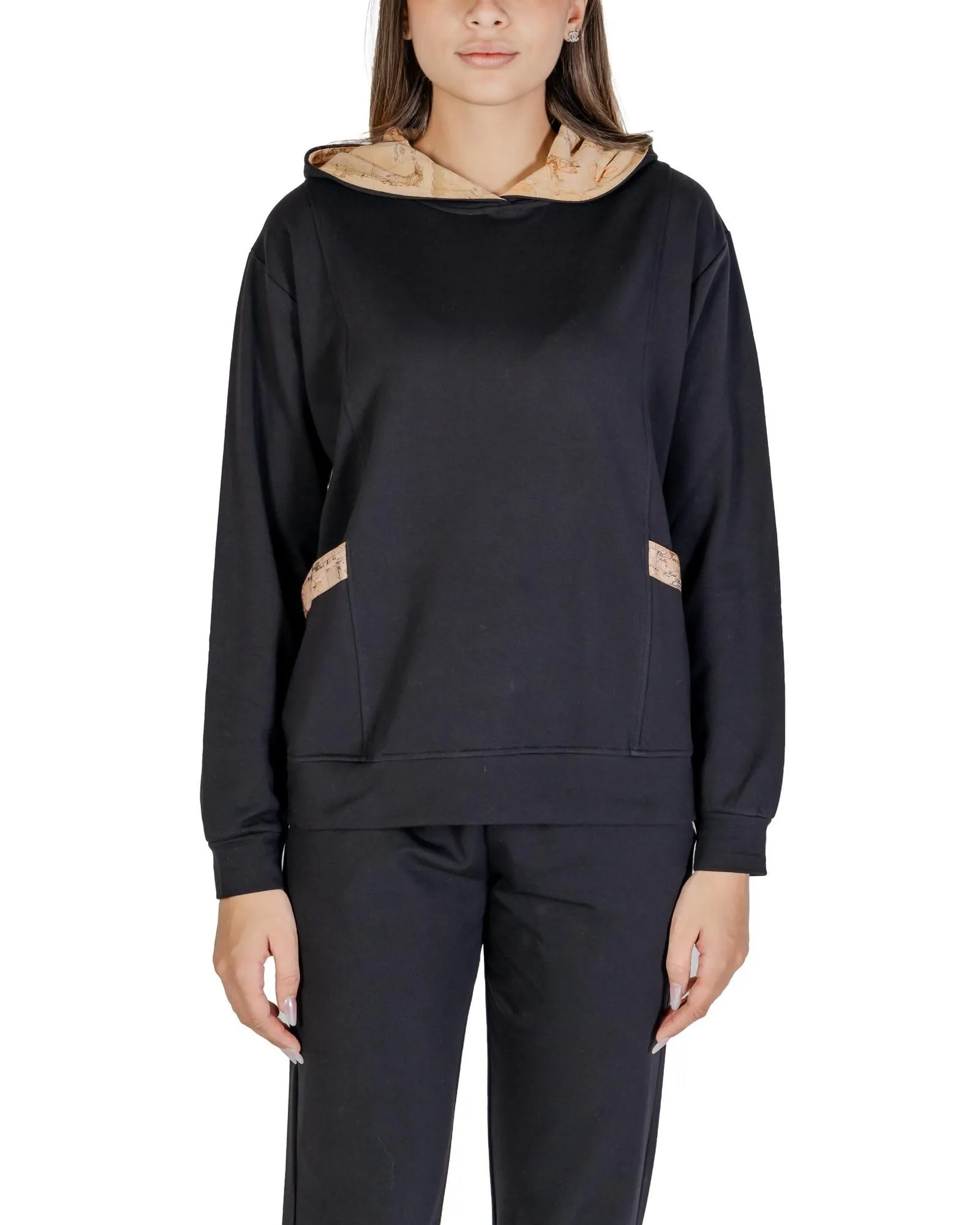 Hooded Sweatshirt Set Relaxed Fit- Black Sweaters