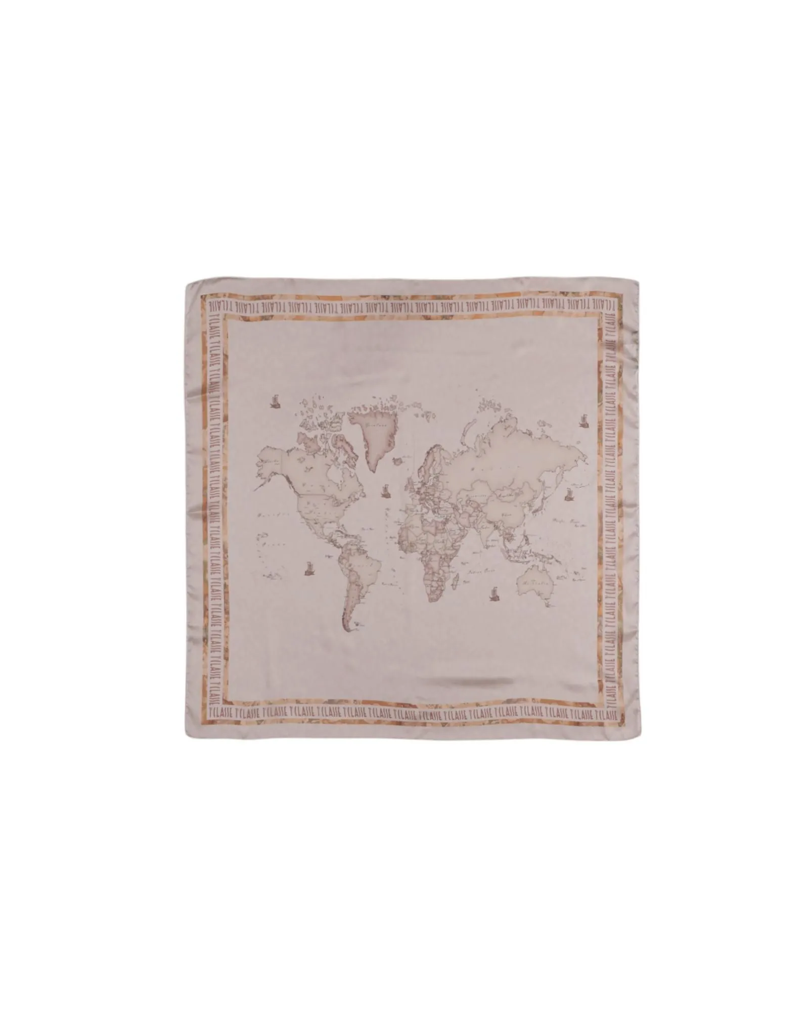 World Map Silk Scarf- Pink Scarves