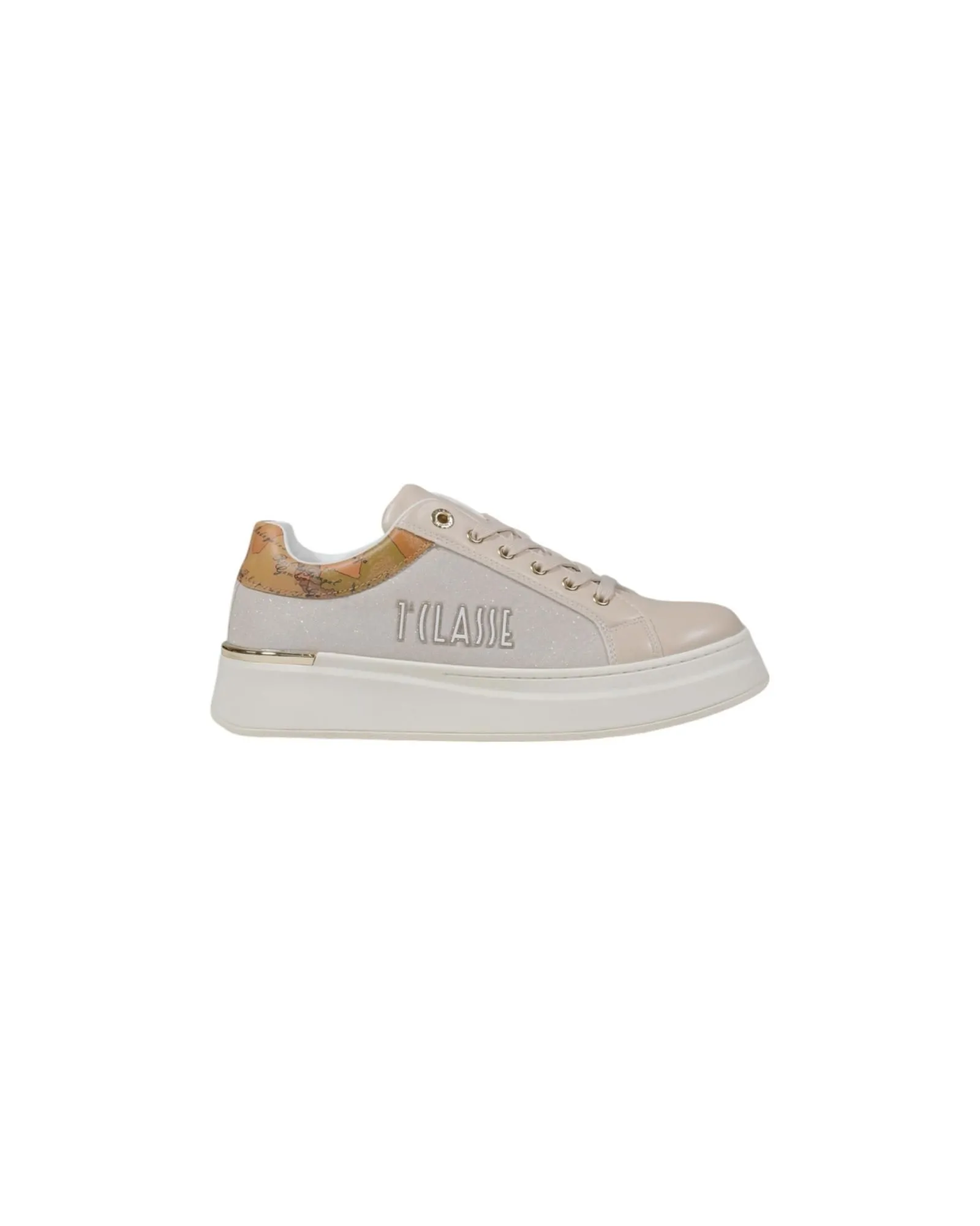 Glitter Platform Sneakers- Beige
