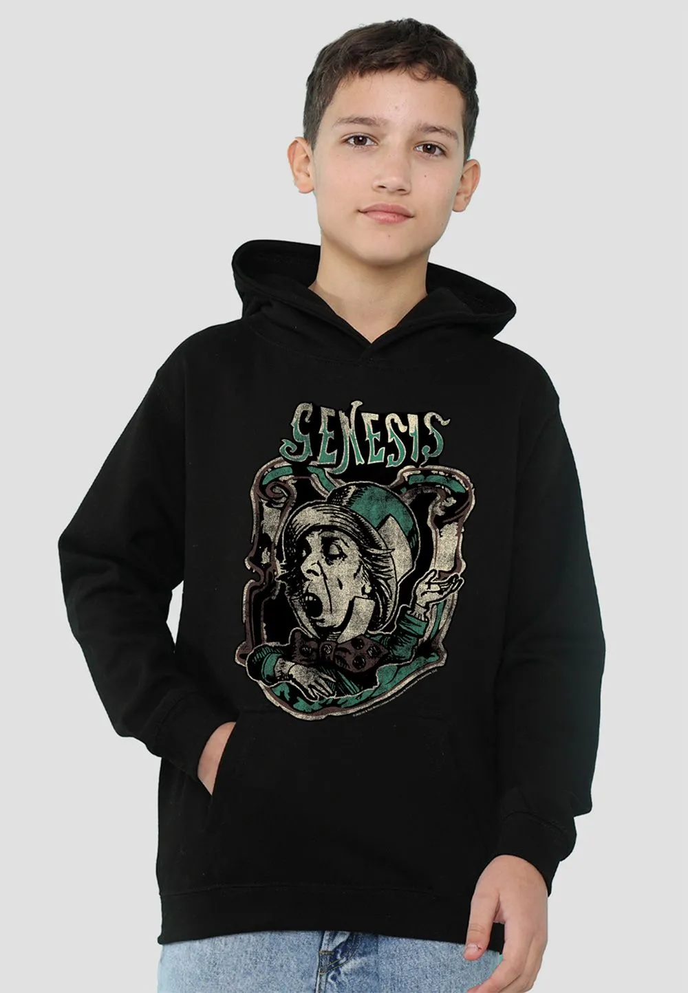 Genesis Mad Hatter Youth Kids Pull-Over Hoodie, Black