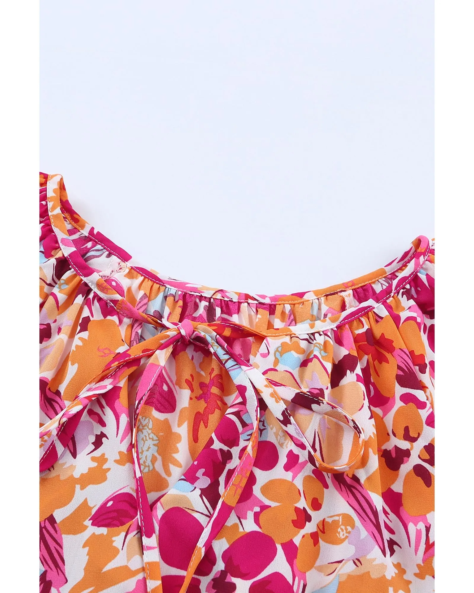 Casual Short Sleeve Tie Back Blouse