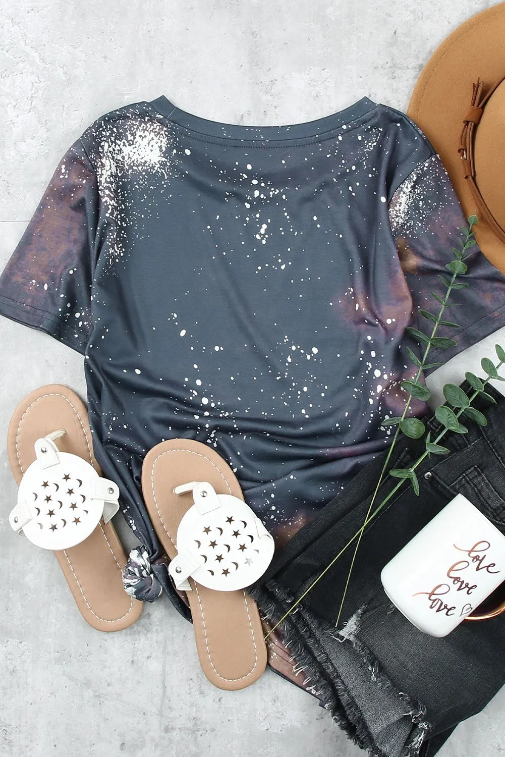 Multicolor Bleached Tie-dye Basic Tee