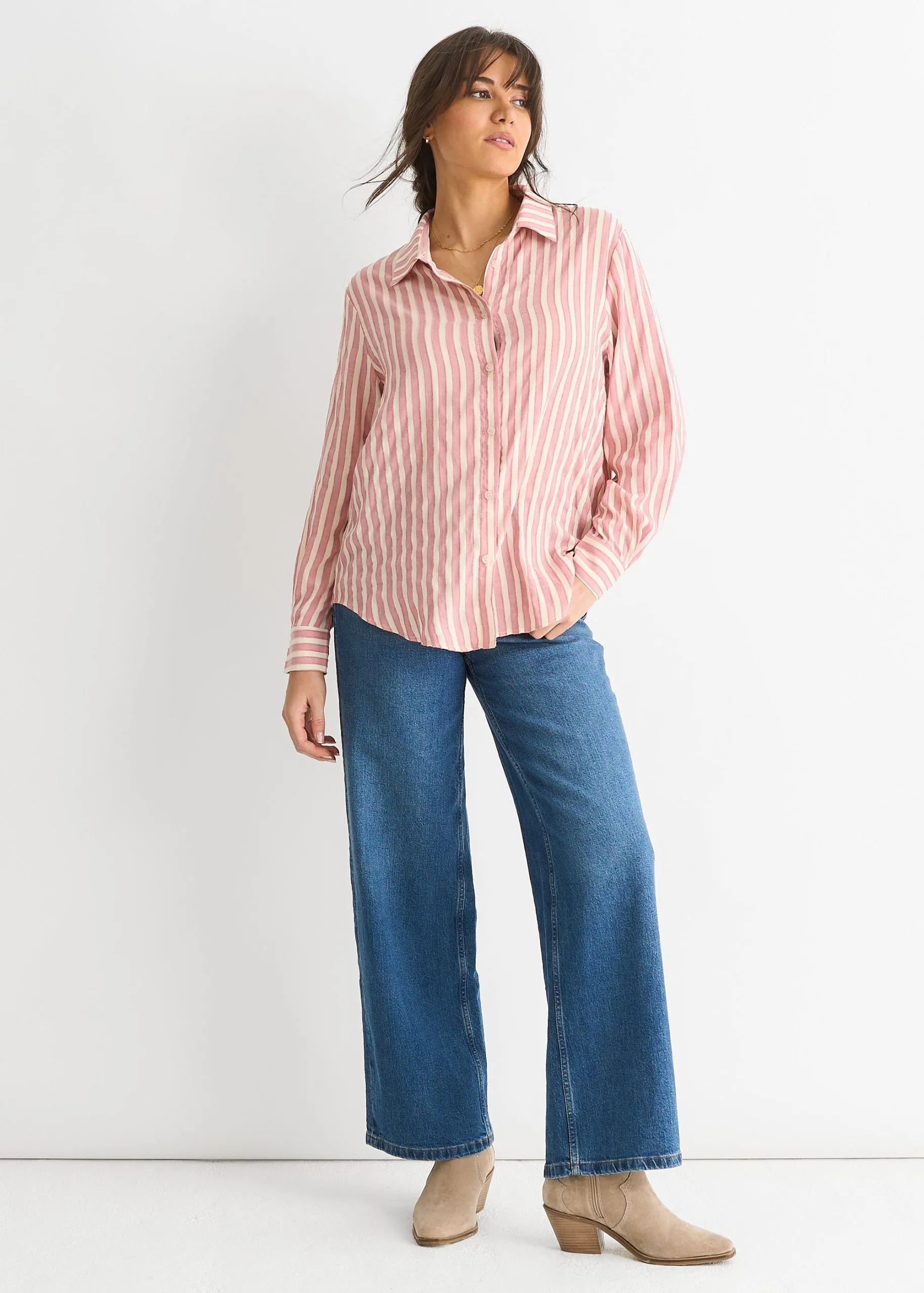 Blush Stripe Oversized Shirt