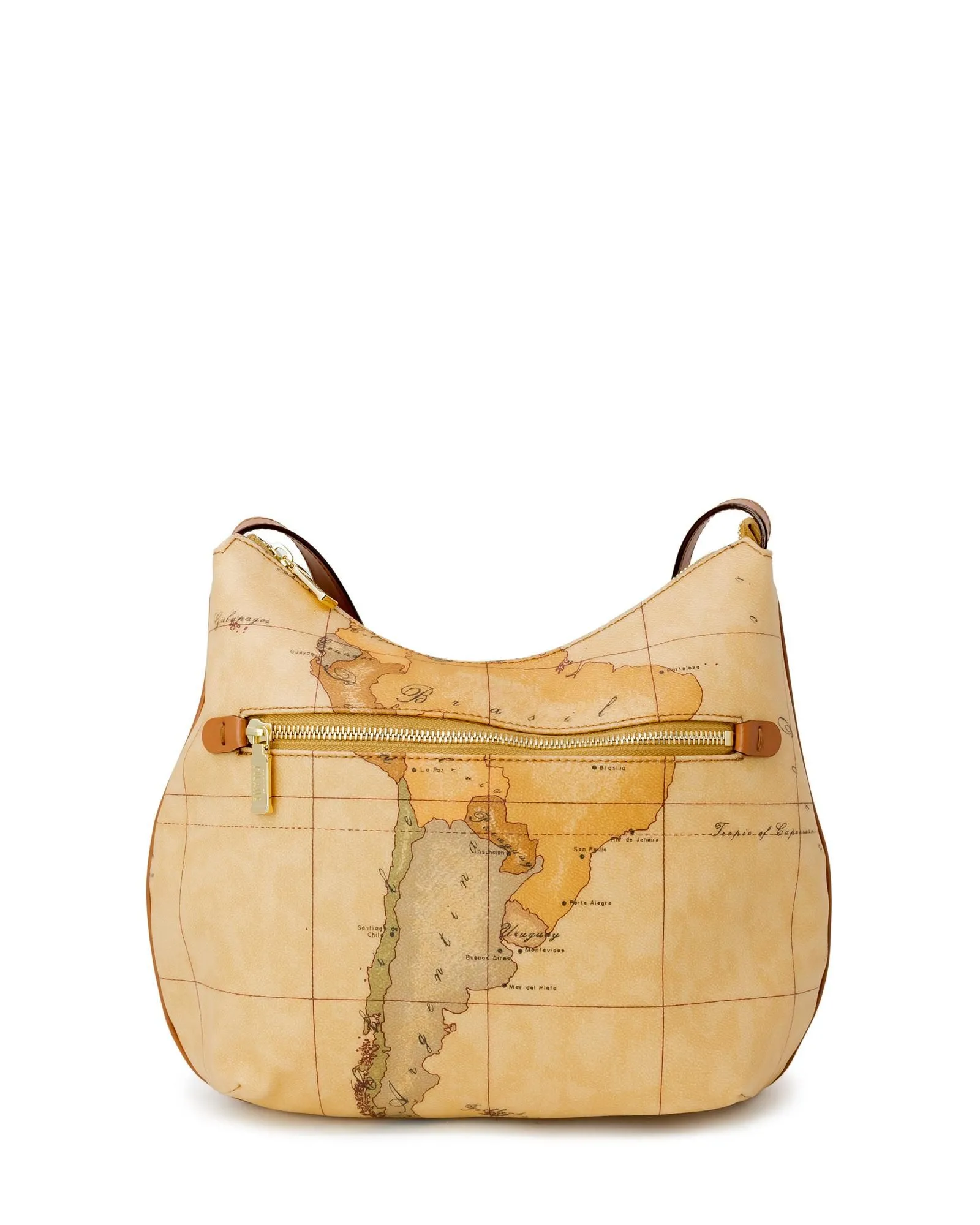 World Map Shoulder Bag- Beige