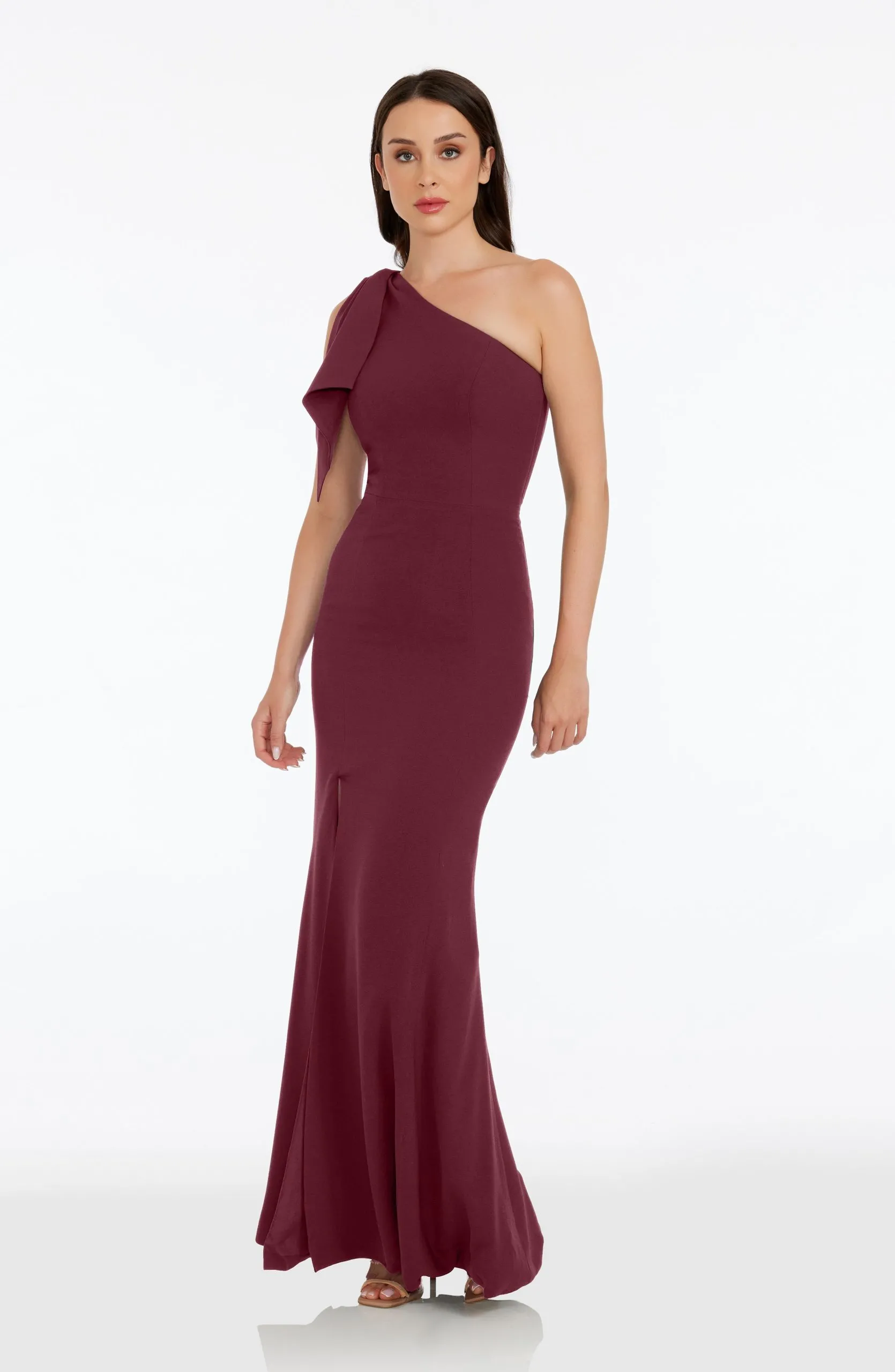 Georgina Bow Detail Maxi Dress Plain