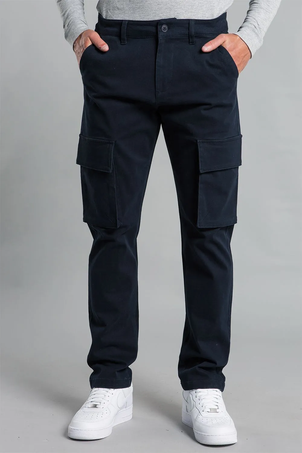 Cotton Regular Fit Cargo-Style Trousers