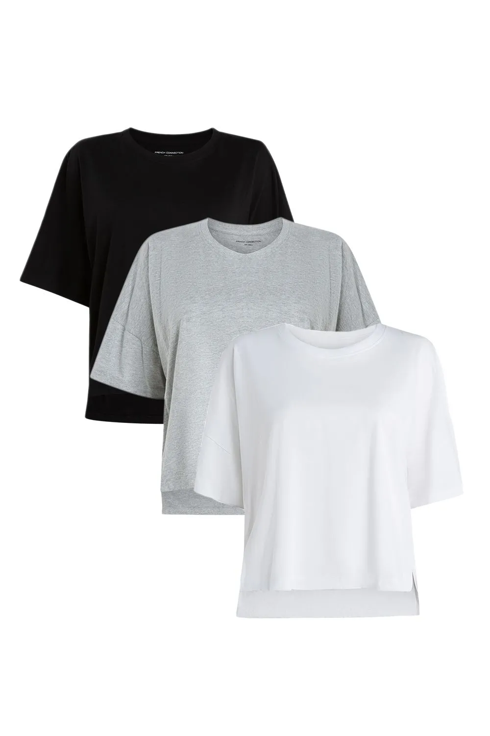 3-Pack Cotton Crew Neck Boxy Fit Short Sleeve T-Shirts