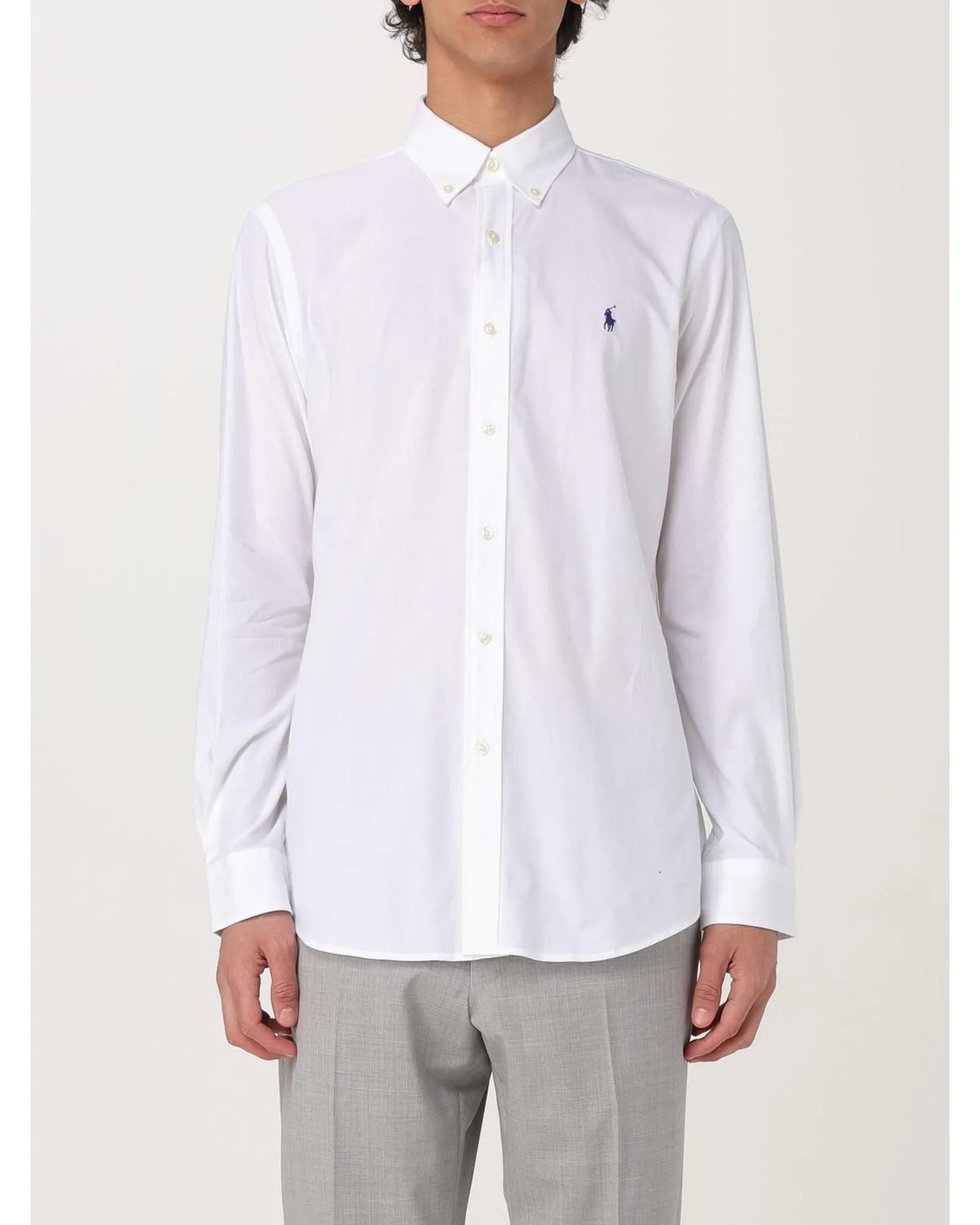Custom Slim Fit Long Sleeve Oxford  - White Shirts