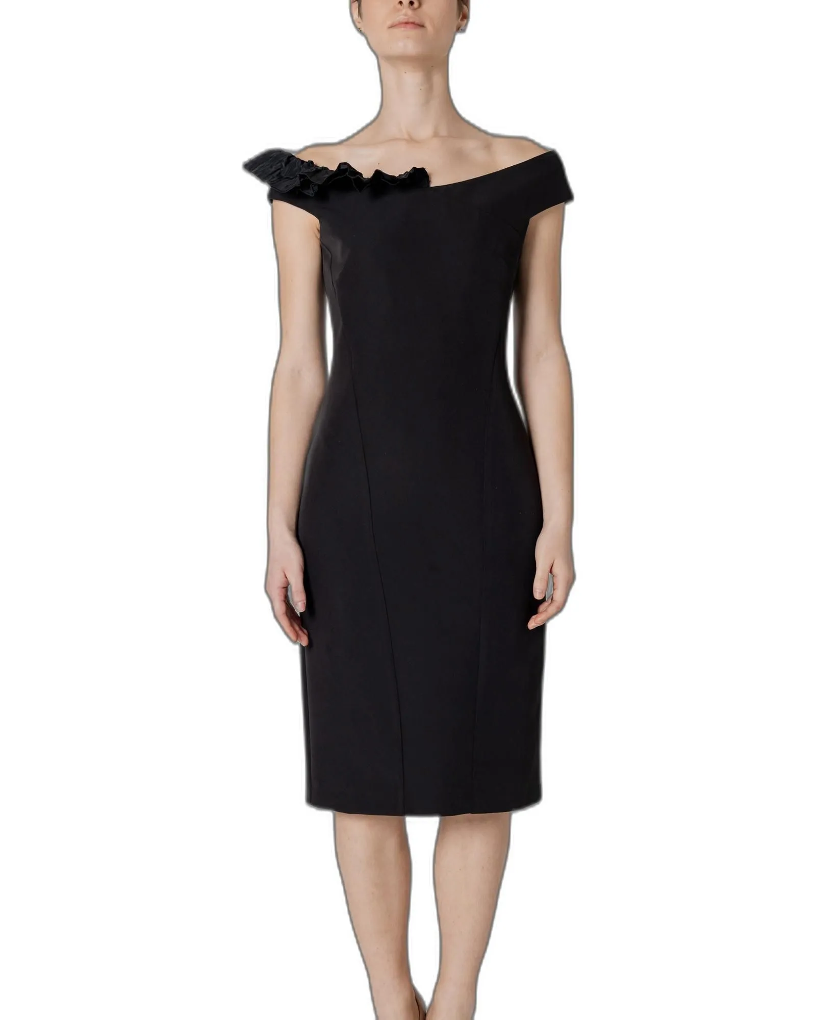 OffShoulder Sheath Dress SFDress001- Black Dresses