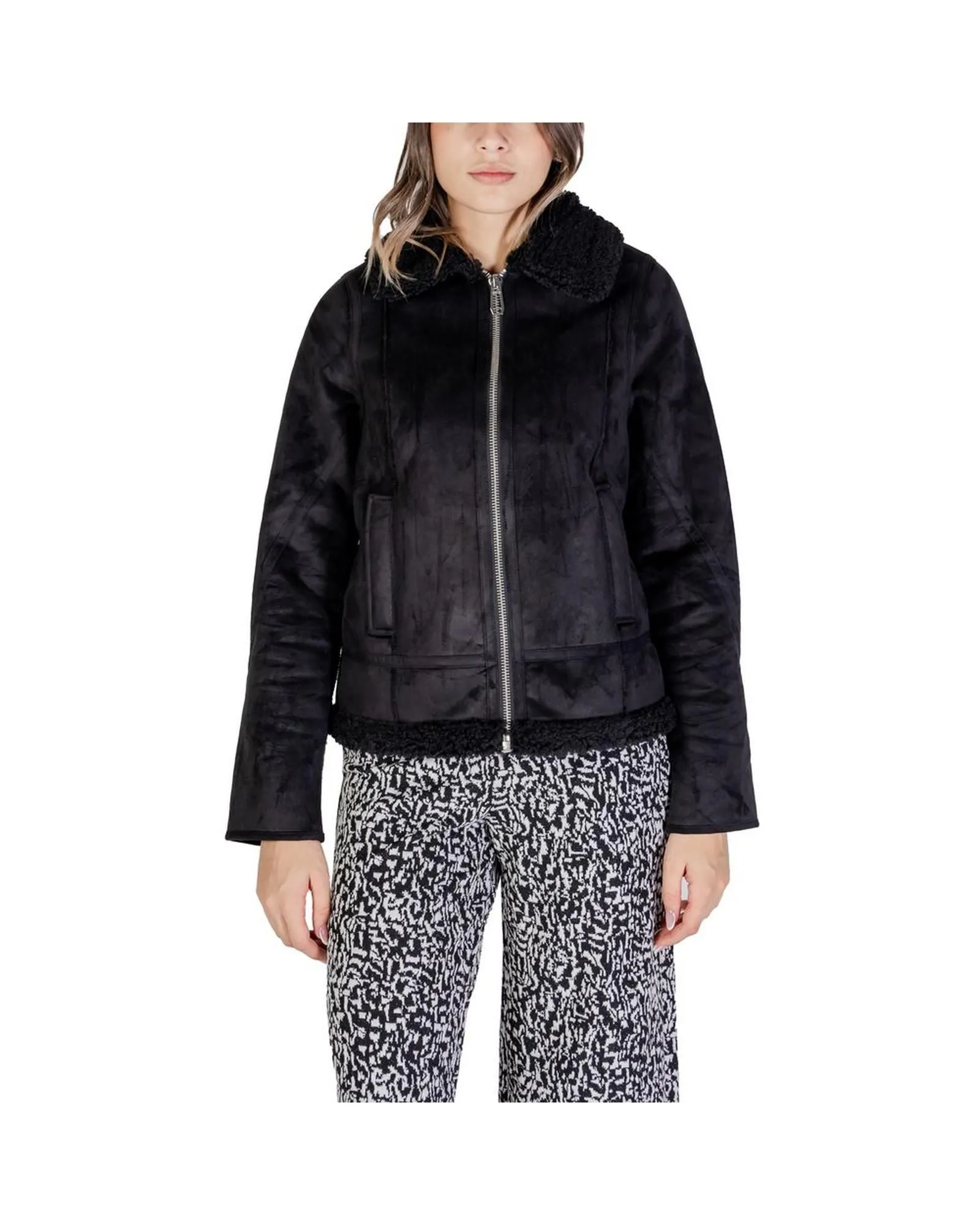 Black Sherpa Collar Jacket Model ST15706500009ROJackets