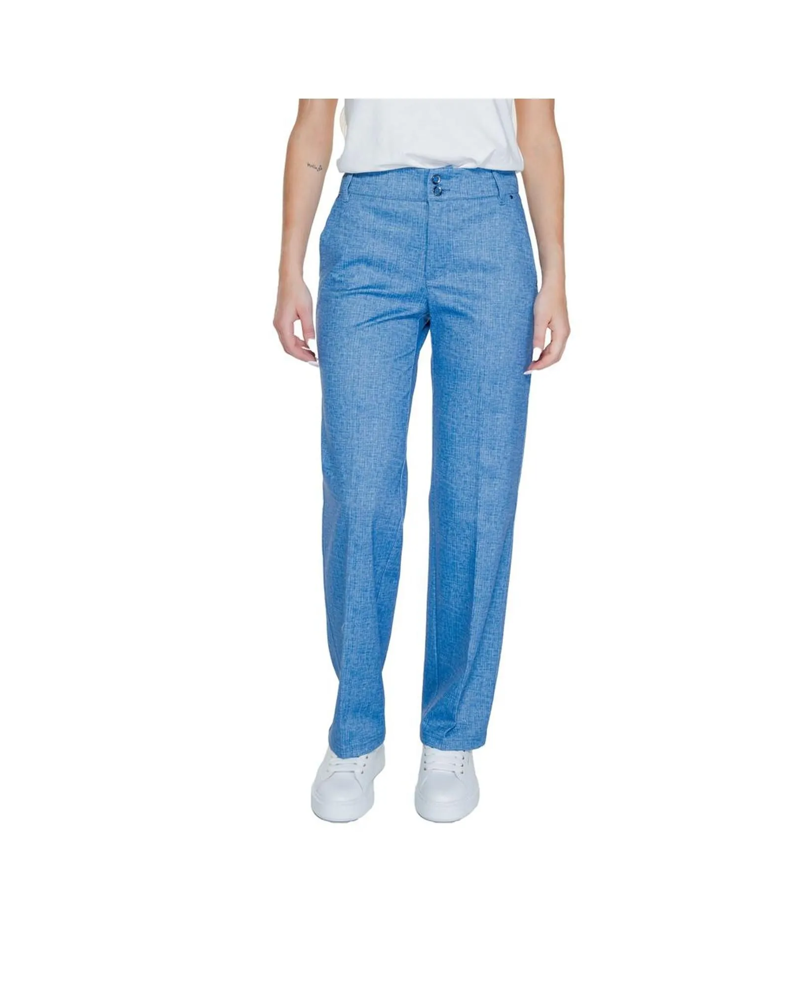 Straight Leg Pants Casual Style- Blue Jeans
