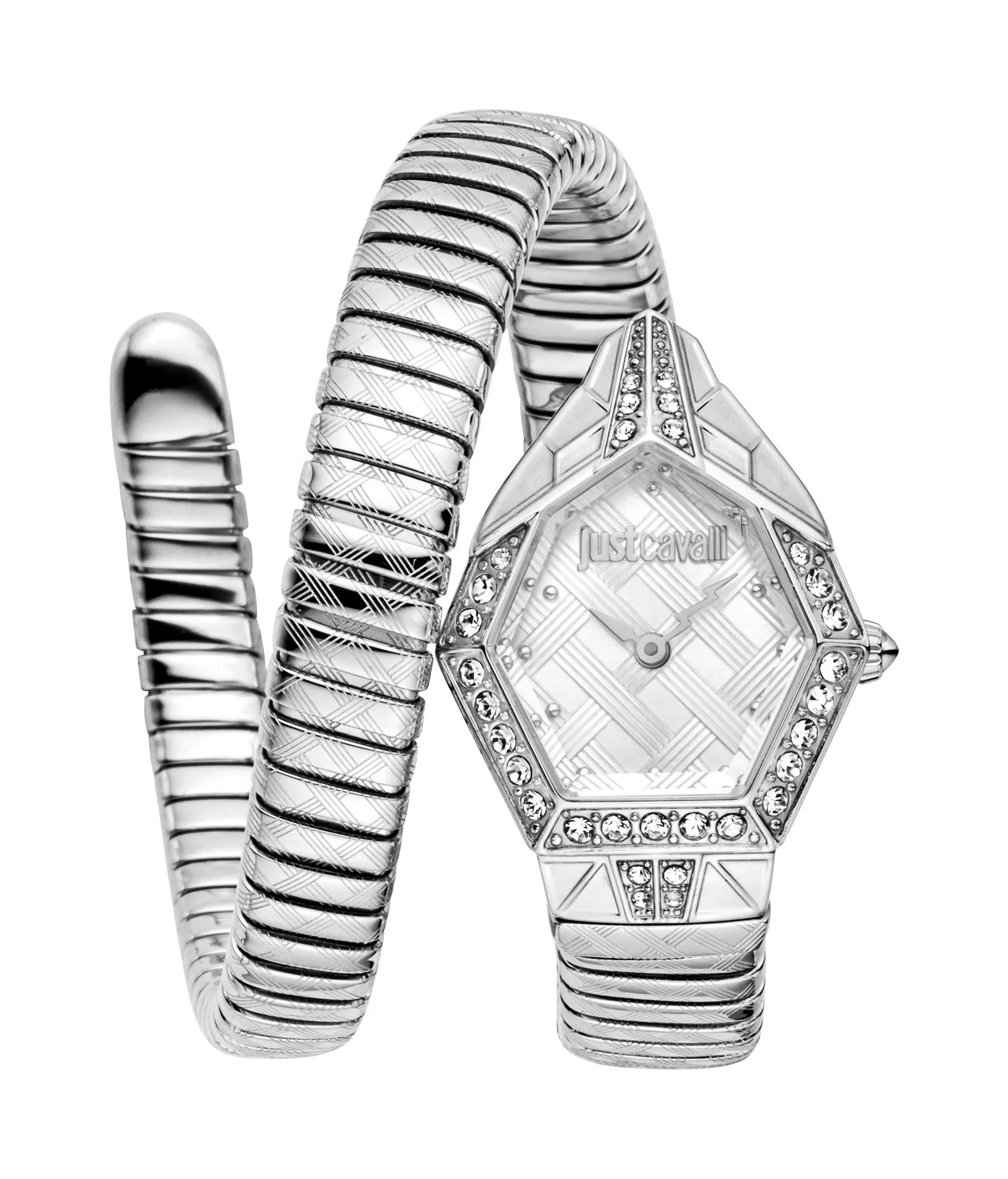 Ornato Snake 23x32.50 mm Silver Dial Stainless Steel Analogue Wrist Watch for Women - JC1L303M0015