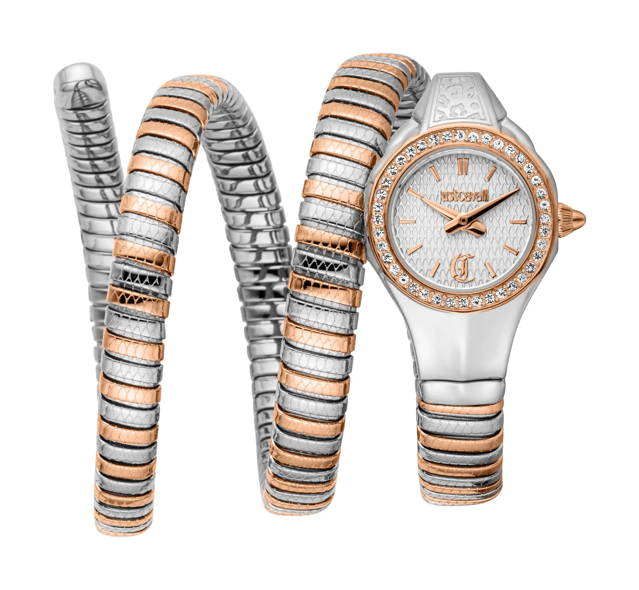 Two Tone Snake Diamond 316L Stainless Steel Watch