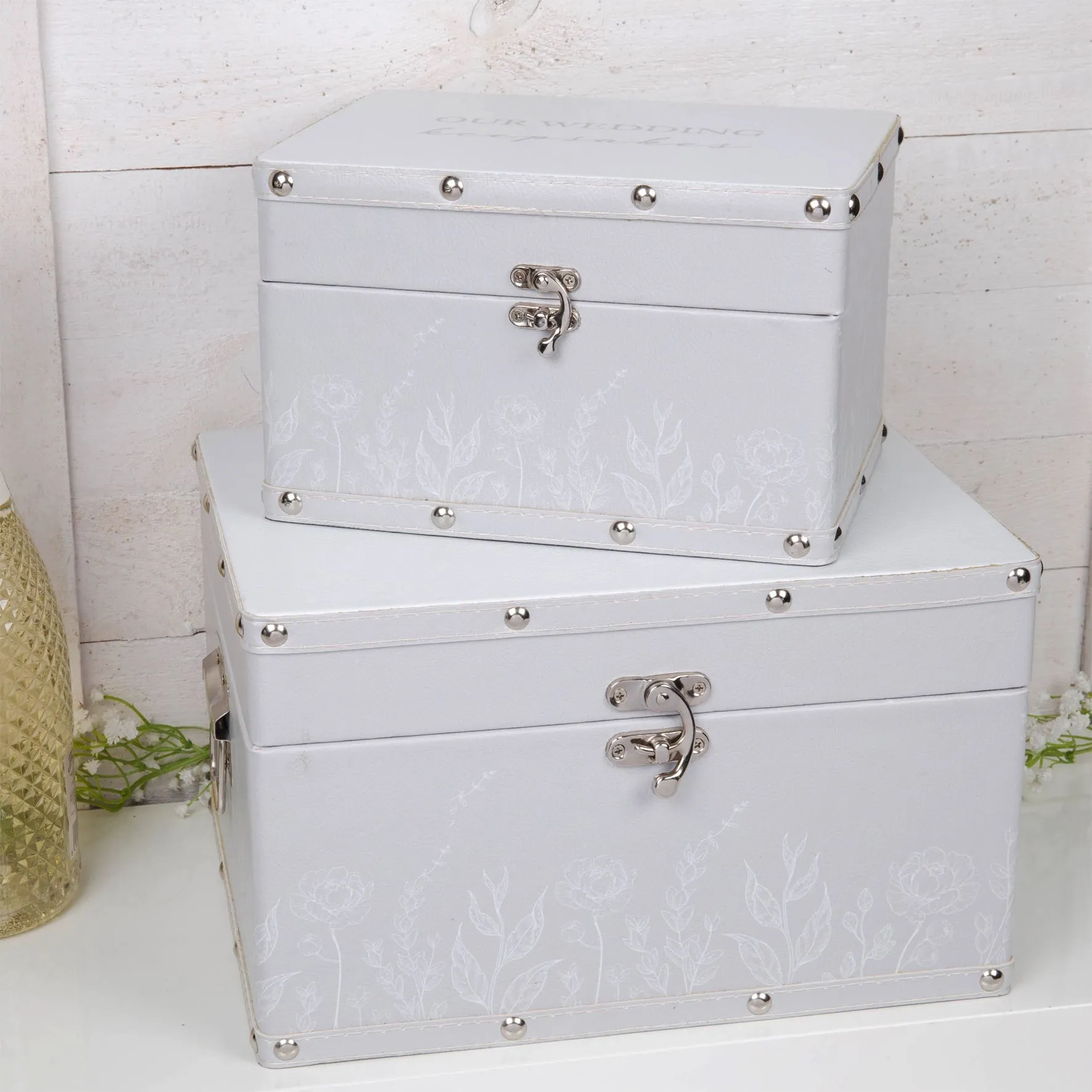 Set of 2 Luggage Boxes - Wedding Keepsakes
