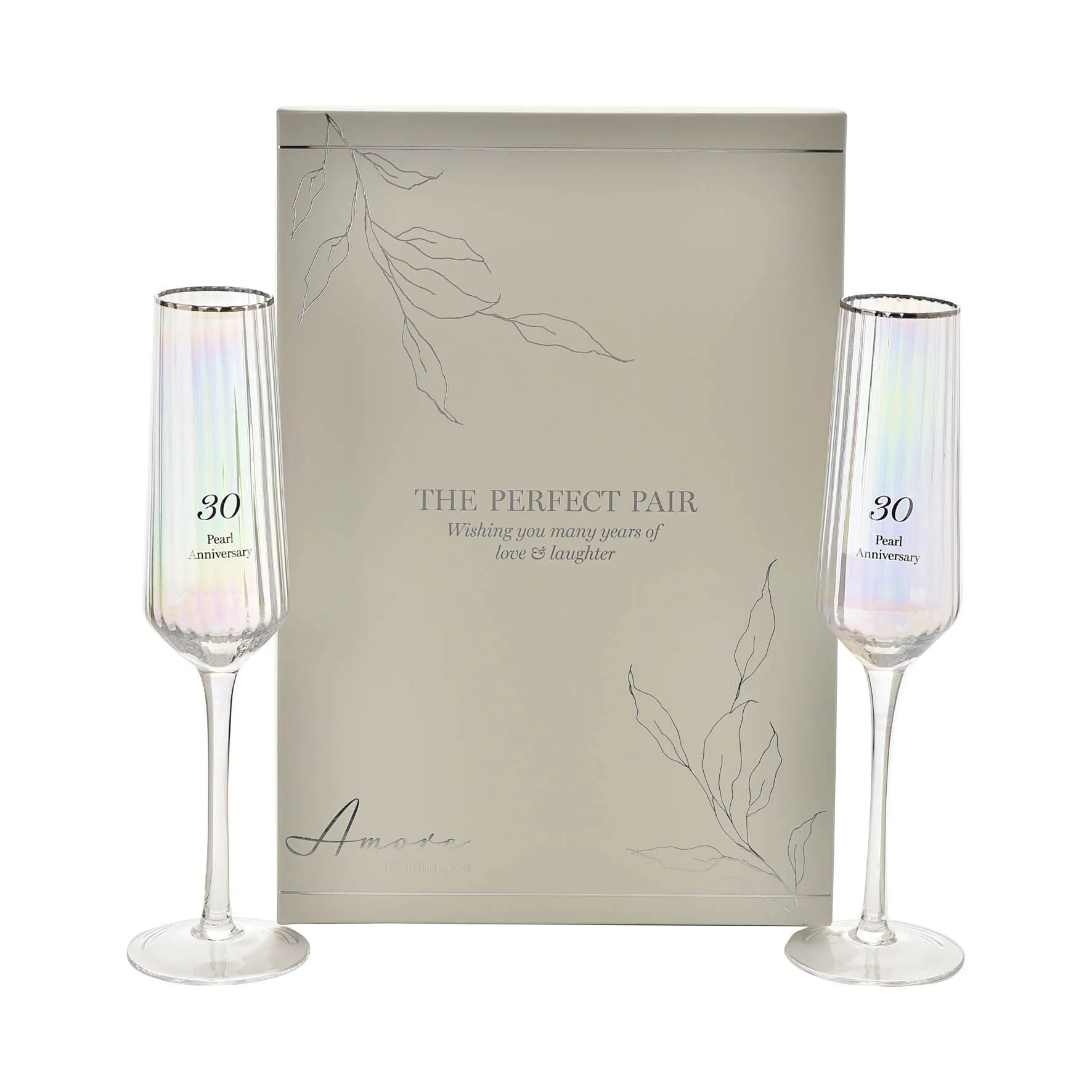 Set of 2 Flute Glasses - 30th Anniversary