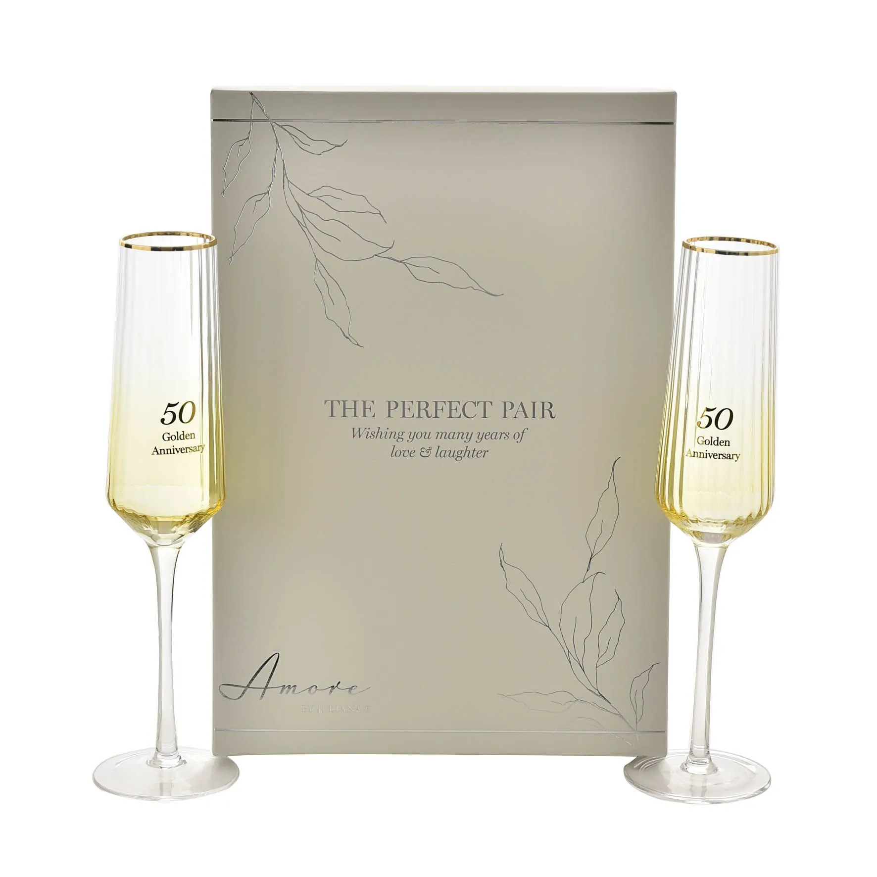 Set of 2 Flute Glasses - 50th Anniversary